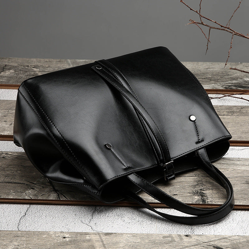 Luxury Retro Women's Hand-carrying Bag - Modern Leather Style Handbag-Handbags-Black Single Piece-Free Shipping Leatheretro