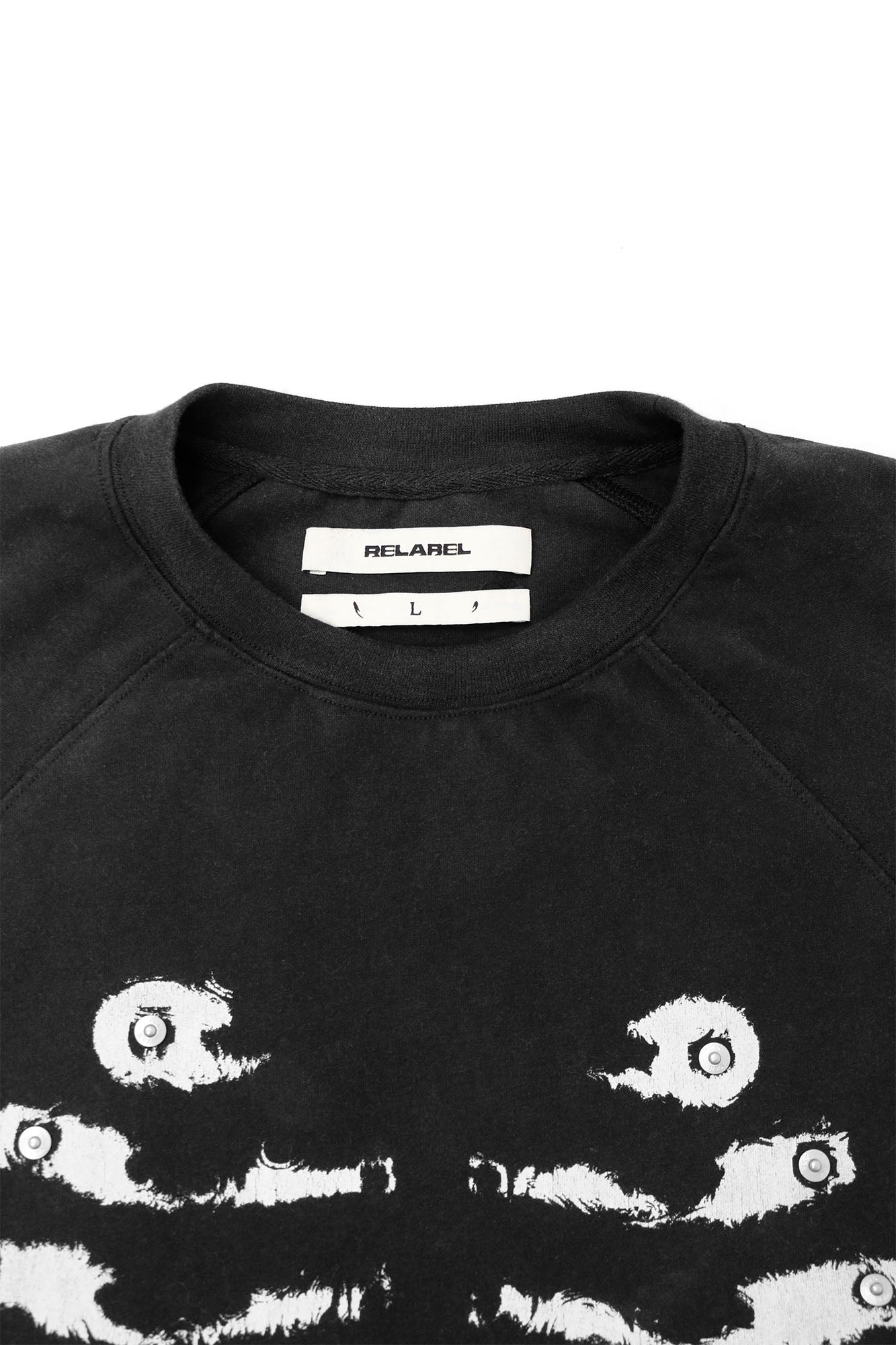 RELABEL Skeleton Graphic Rivet Long-Sleeve Tee-L/S Tee-XS-Gray-Free Shipping Leatheretro