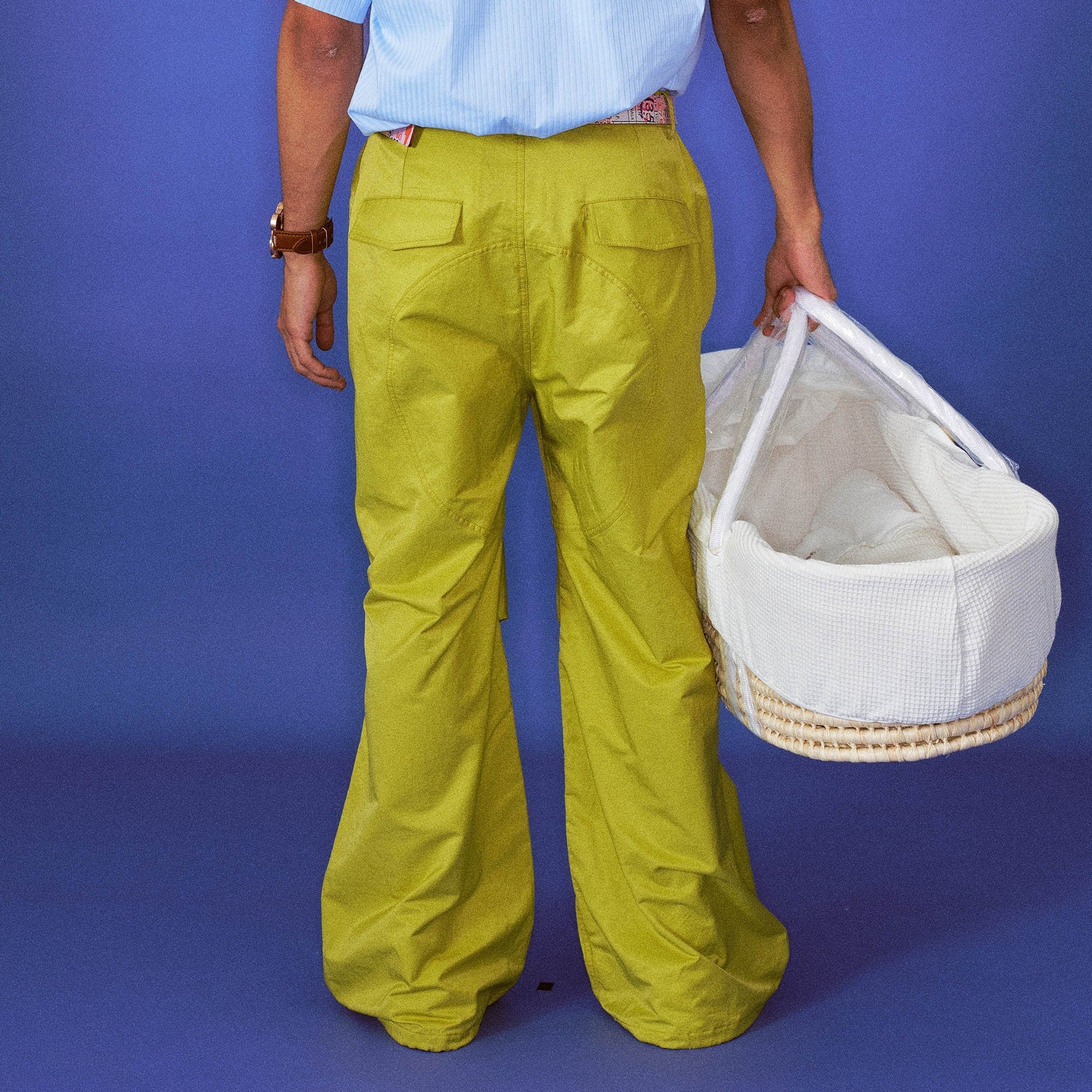 TRECLUB Drawcord Hem Wide-Leg Parachute Pants-Pants-S-Free Shipping Leatheretro