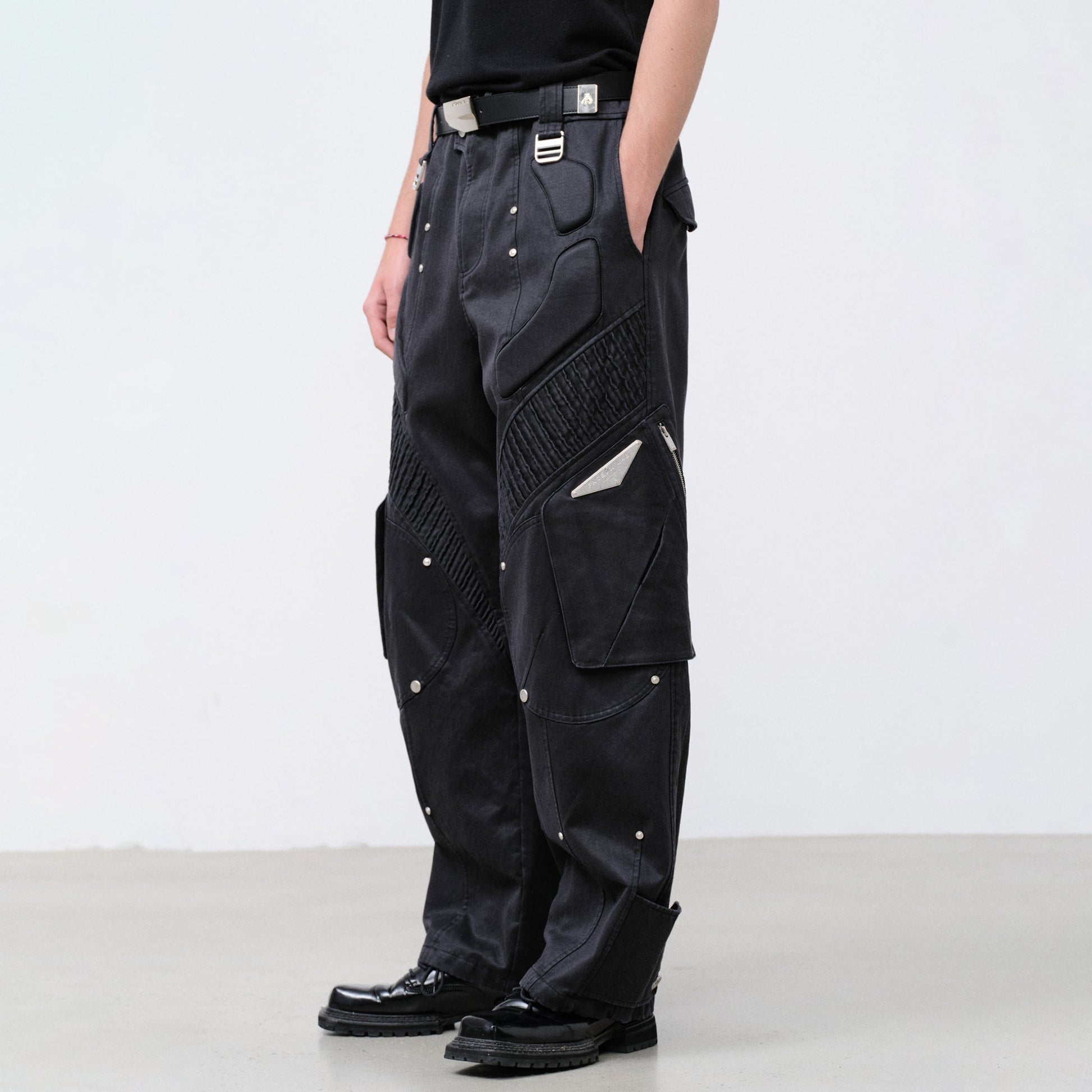 FACEONLAB Futuristic Multi-Pocket Utility Trousers-Pants-M-Free Shipping Leatheretro