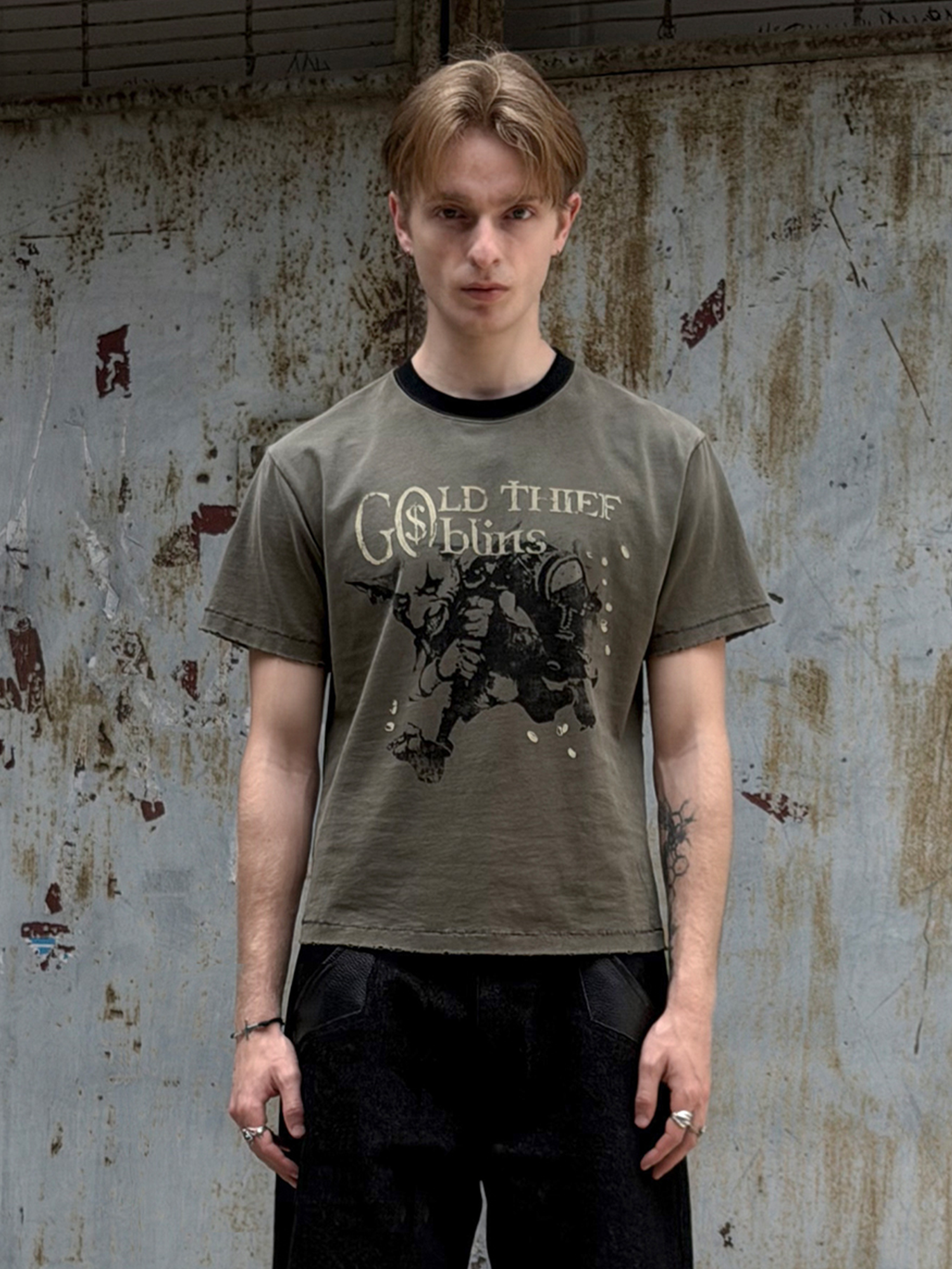 ESAIAS Washed Faded Graphic T-Shirt-T Shirt-S-Free Shipping Leatheretro