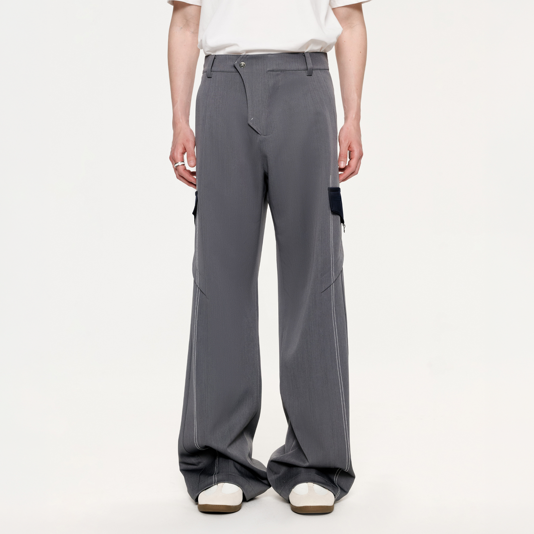 TIWILLTANG Draped Wide-Leg Trousers-Pants-S / 28-31”-Free Shipping Leatheretro