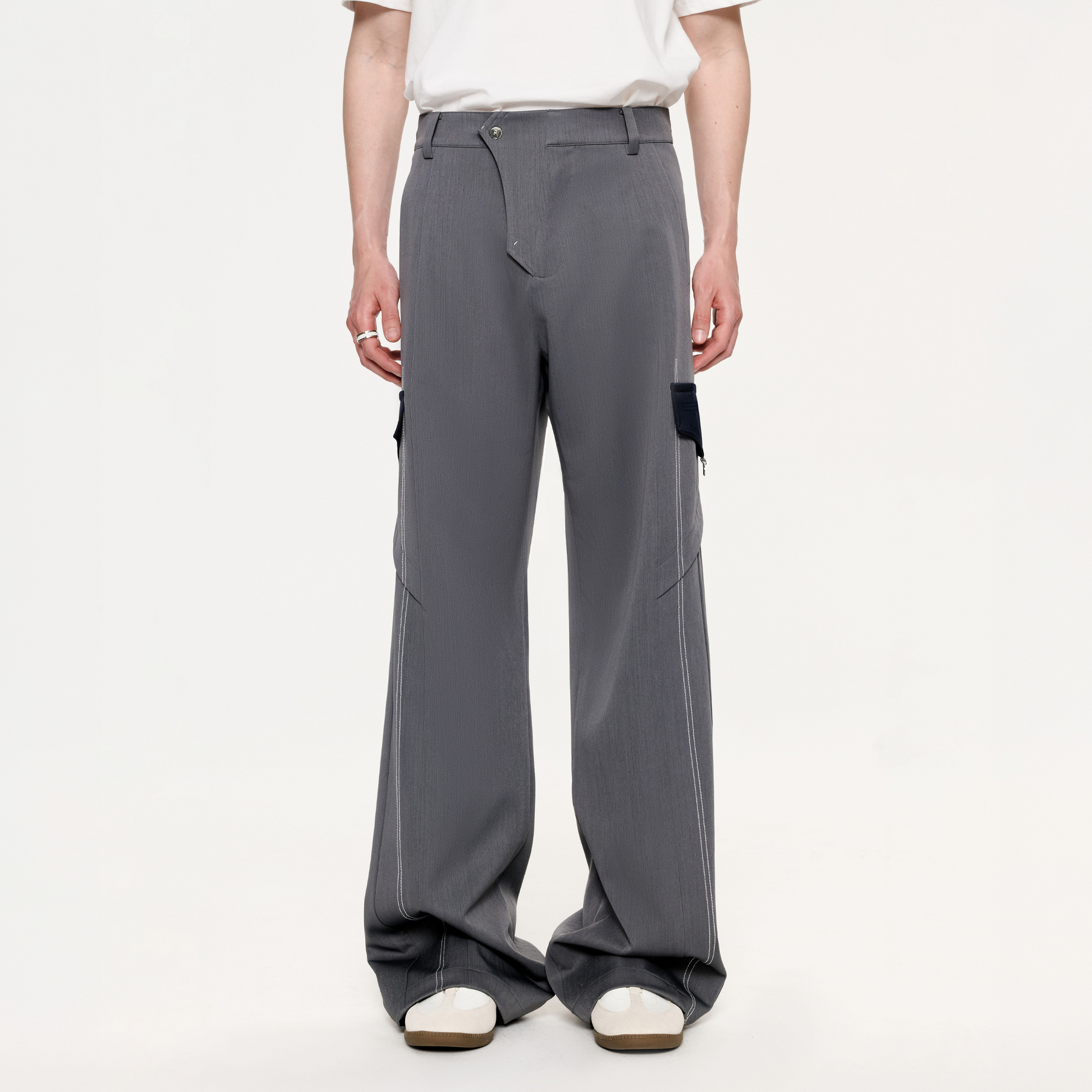 TIWILLTANG Draped Wide-Leg Trousers-Pants-S / 28-31”-Free Shipping Leatheretro