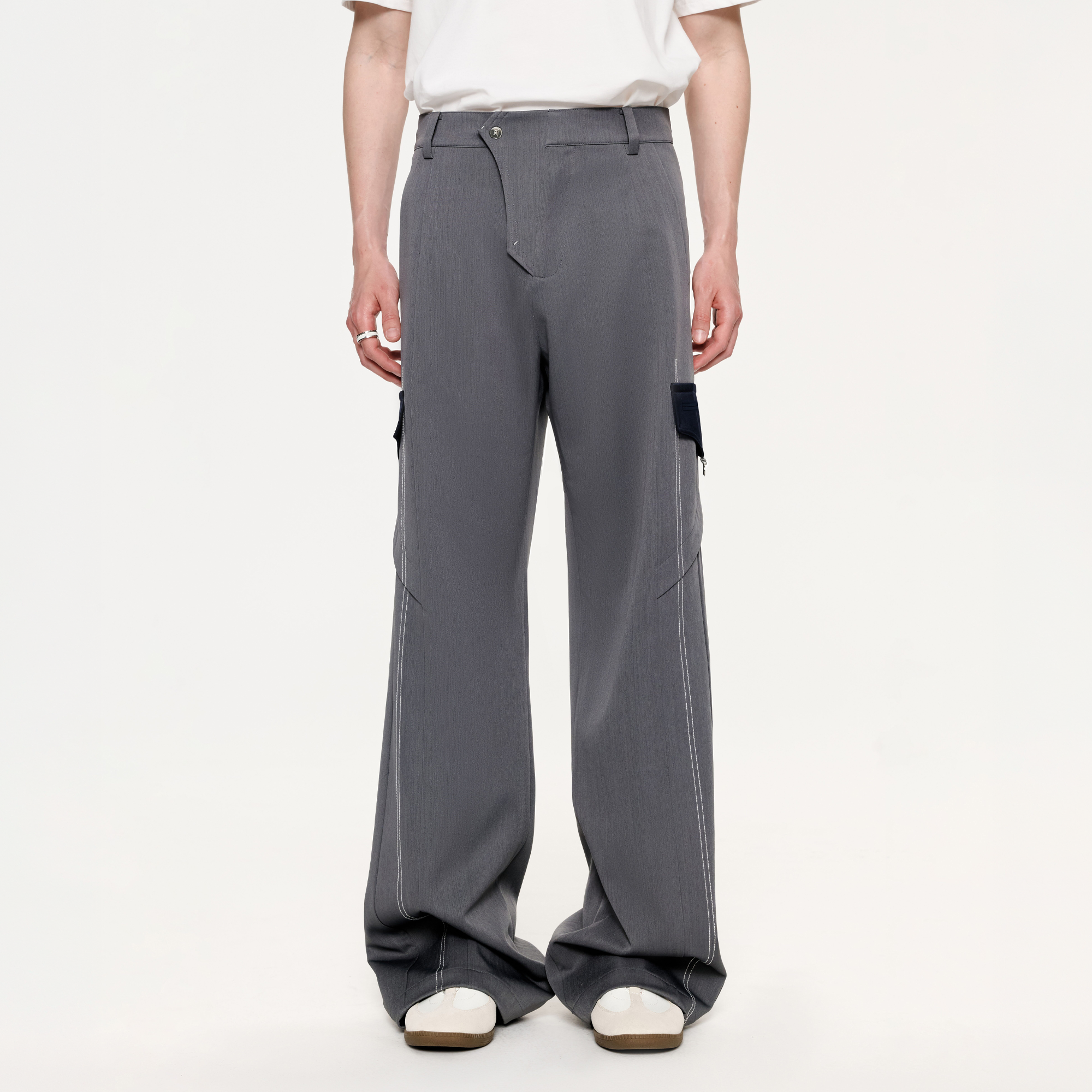 TIWILLTANG Draped Wide-Leg Trousers-Pants-S / 28-31”-Free Shipping Leatheretro