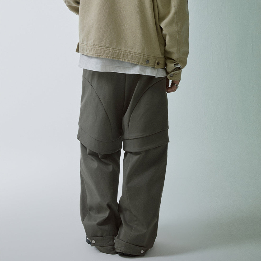 F2CE Modern Deconstructed Double-Knee Rivet Pants-Pants-S-Free Shipping Leatheretro