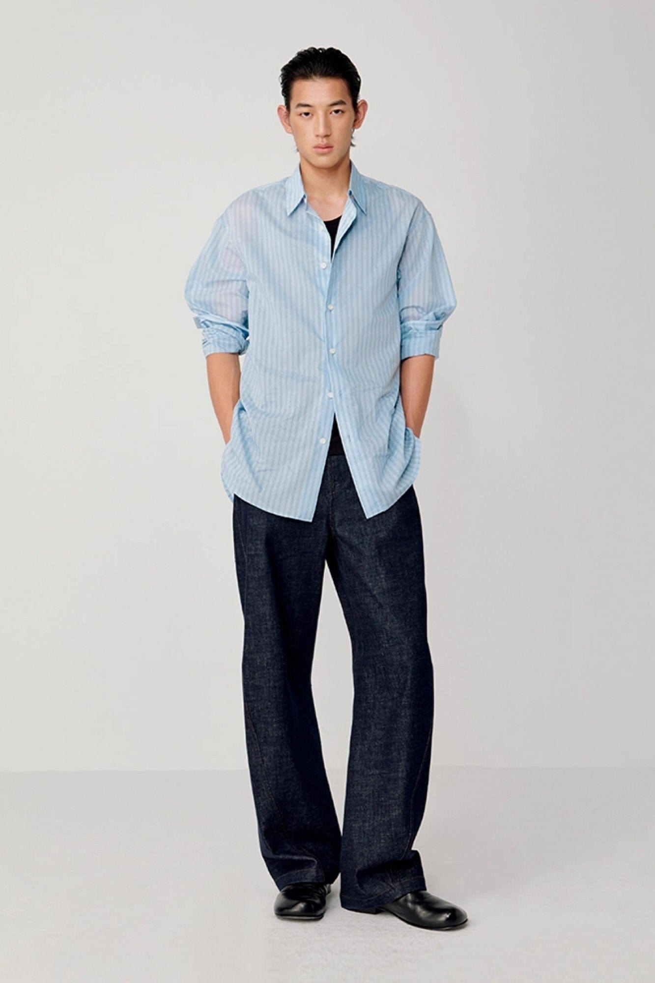 OPICLOTH Classic Striped Long Shirt-Shirt-XS-Free Shipping Leatheretro