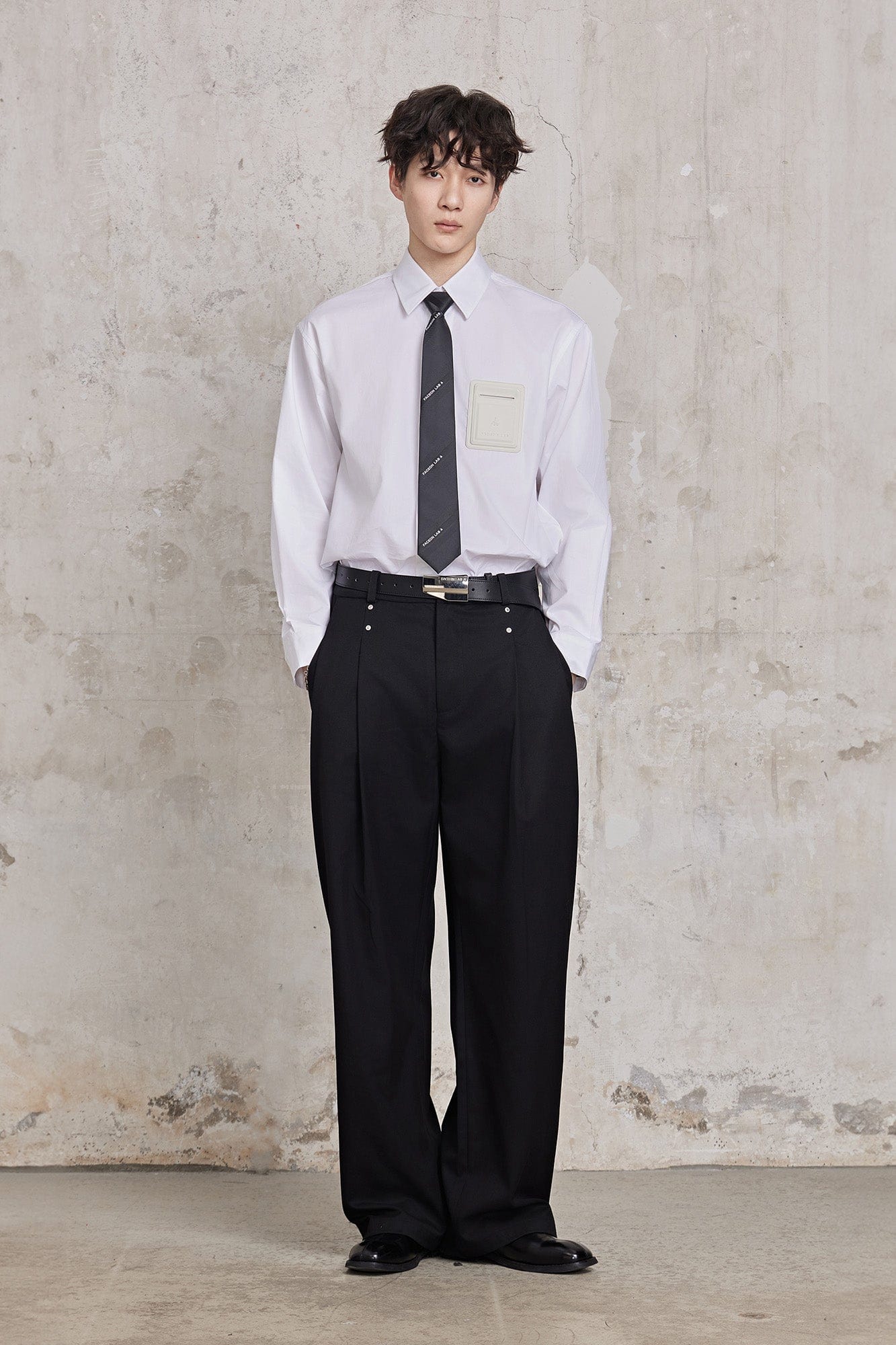 FACEONLAB Modern Patch-Pocket Poplin Shirt-Shirt-M-White-Free Shipping Leatheretro