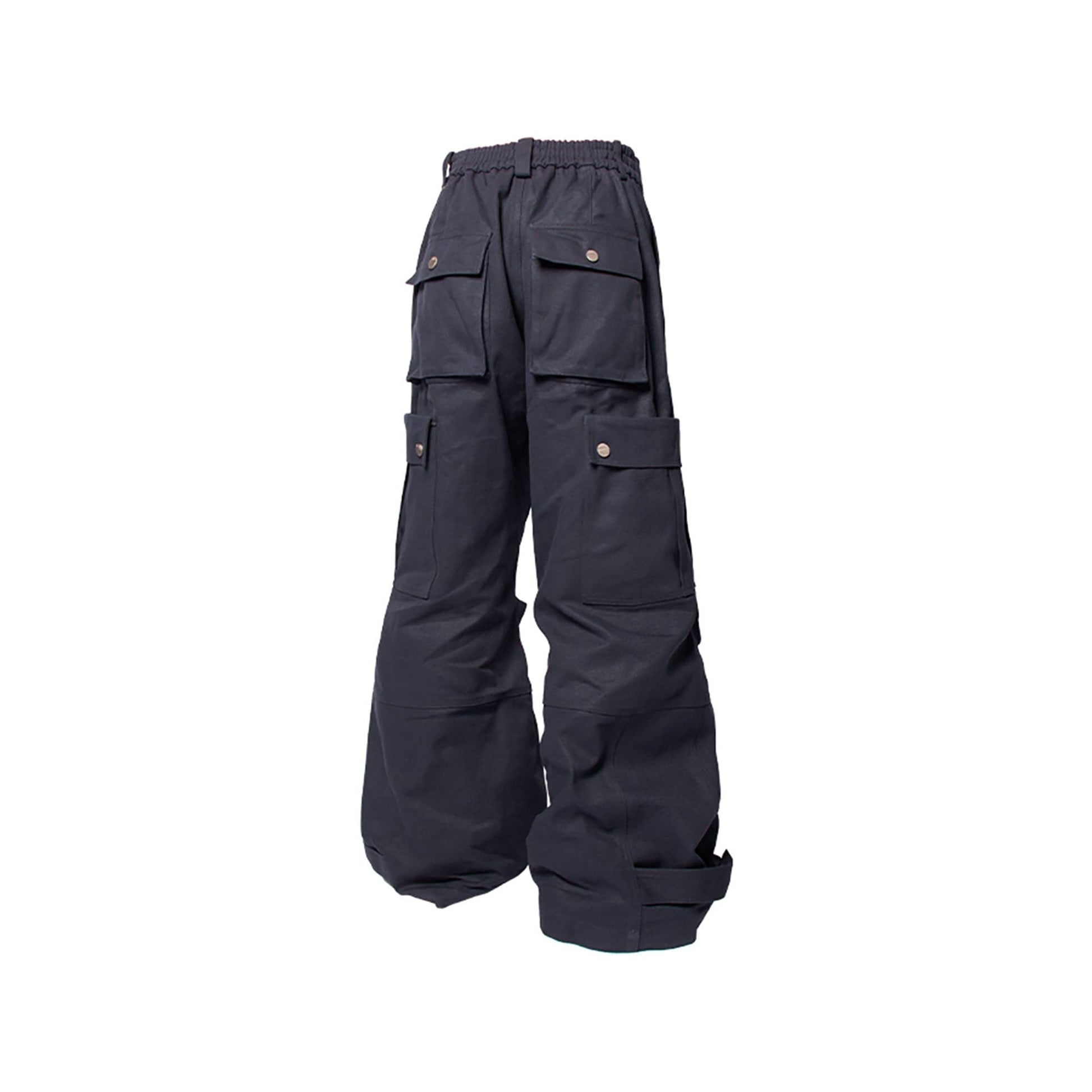 RELABEL Multi-Pocket Oversized Workwear Cargo Pants Dark Gray-Pants-XS-Free Shipping Leatheretro