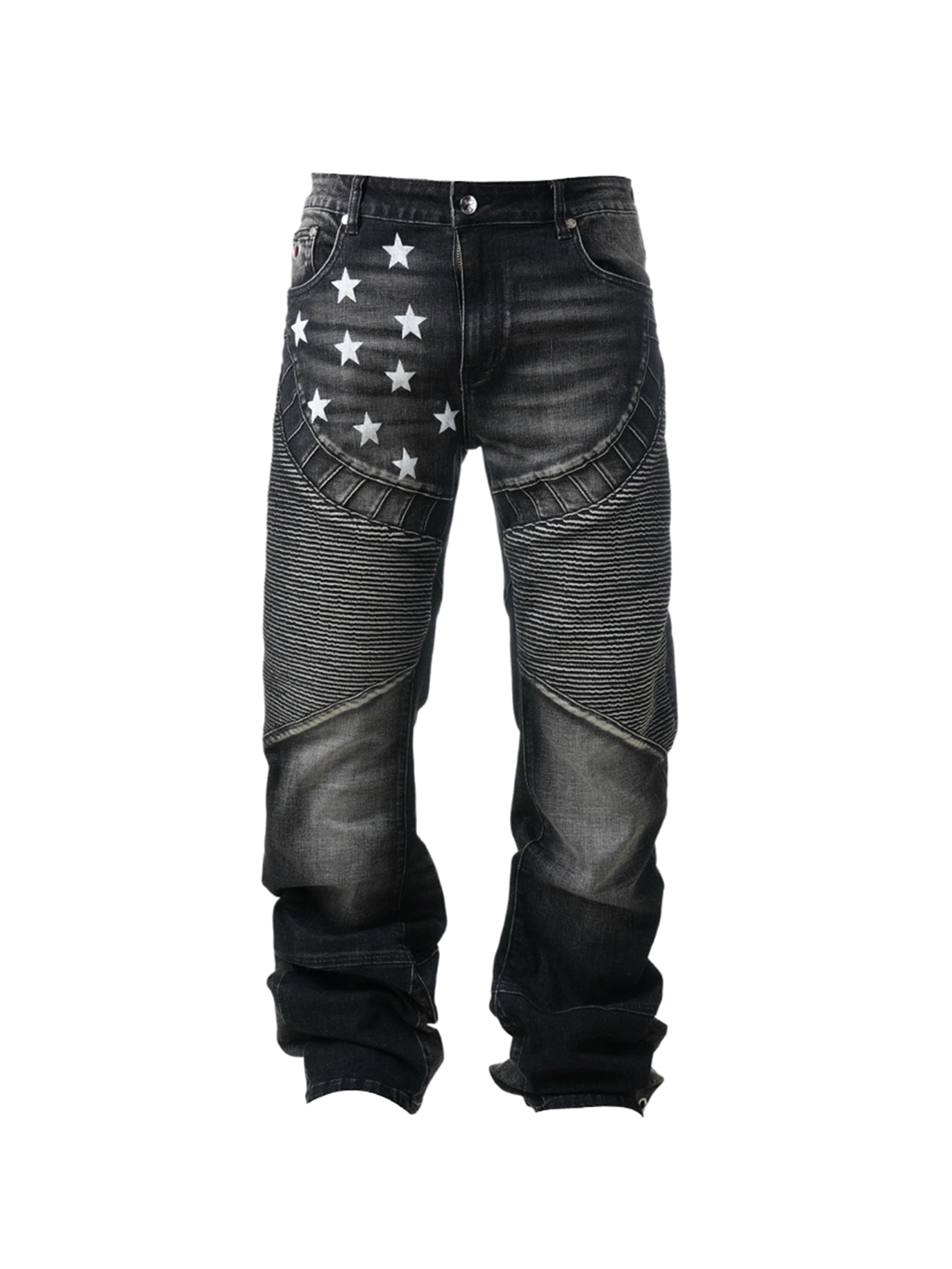 VINKID Star Paneled Moto Jeans-Jeans-S / 31"-Free Shipping Leatheretro