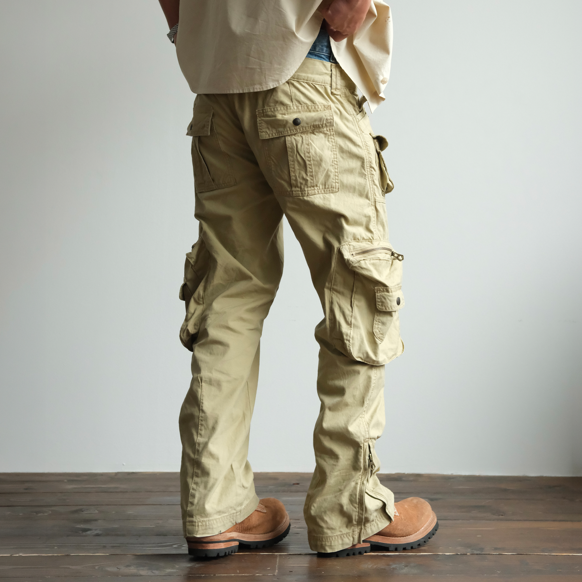 NEIGBORL Retro Spliced Multi-Pocket Cargo Pants-Pants-S / 31"-Free Shipping Leatheretro