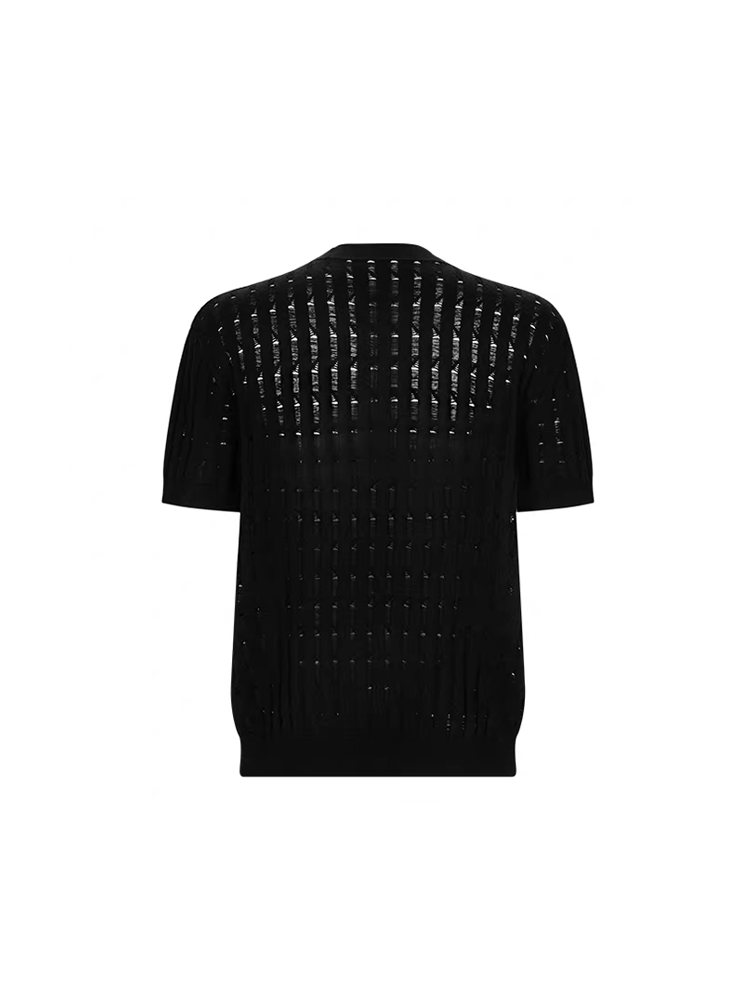 TIWILLTANG Essential Openwork Knitted T Shirt-T Shirt-S-Black-Free Shipping Leatheretro
