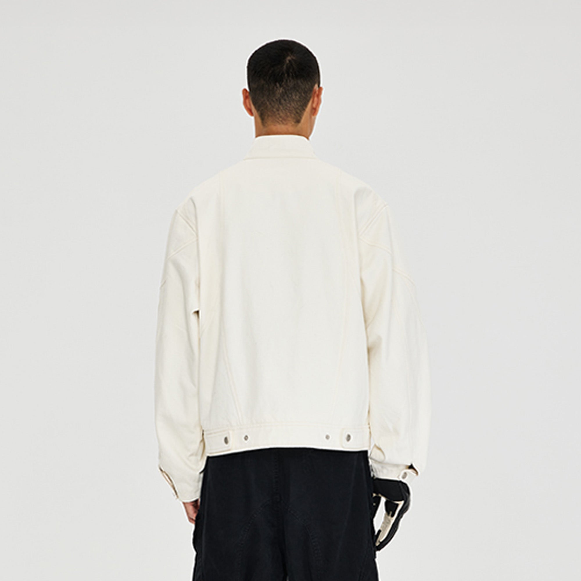 CATSSTAC Essential Harrington Raw Denim Jacket-Jacket-S (Preorder)-White-Free Shipping Leatheretro