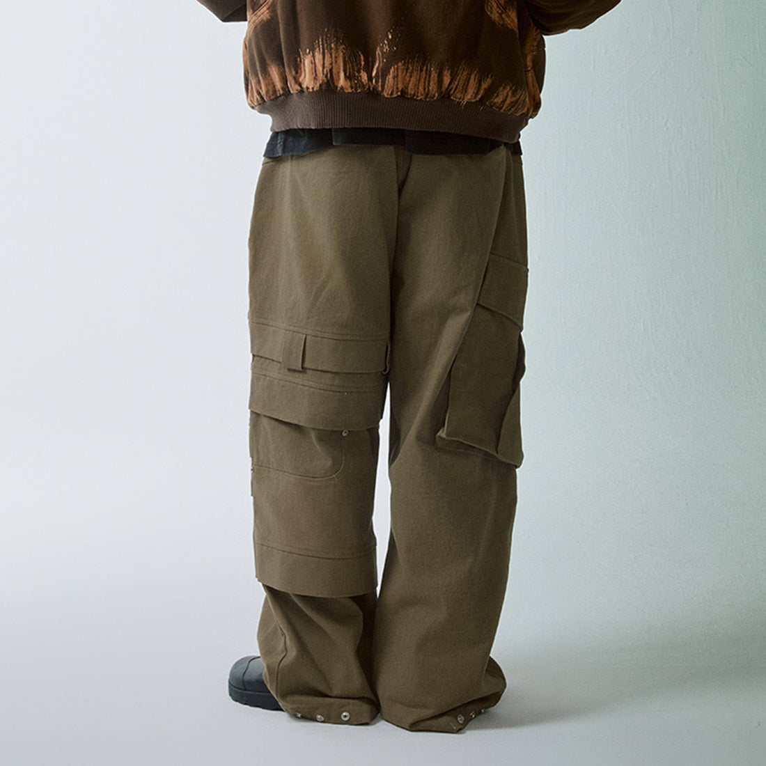 F2CE Asymmetrical Crinkled Cargo Pants-Pants-S-Free Shipping Leatheretro