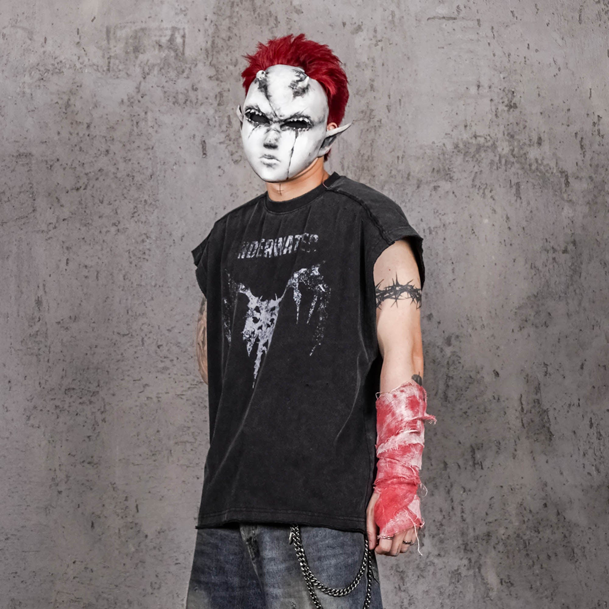 UNDERWATER The Hellbound Wing Distressed Vest-Vest-S-Free Shipping Leatheretro