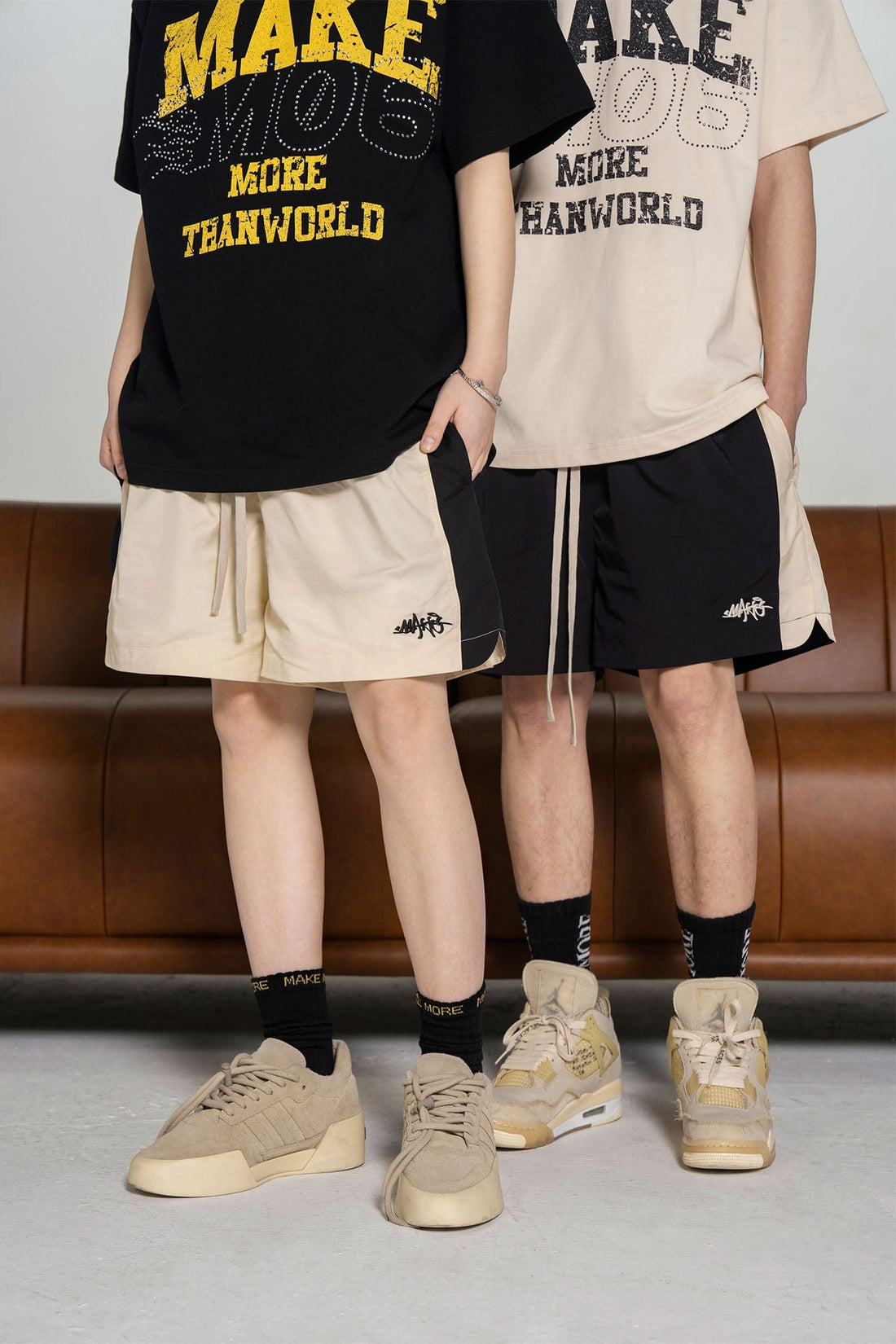 MAKEMORE Quick-Dry Contrast Panel Running Shorts-Shorts-S-Free Shipping Leatheretro