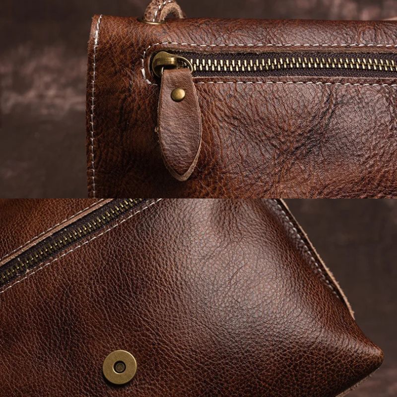 Vintage Genuine Leather Crossbody Bag for Women-Handbags-Coffee-Free Shipping Leatheretro
