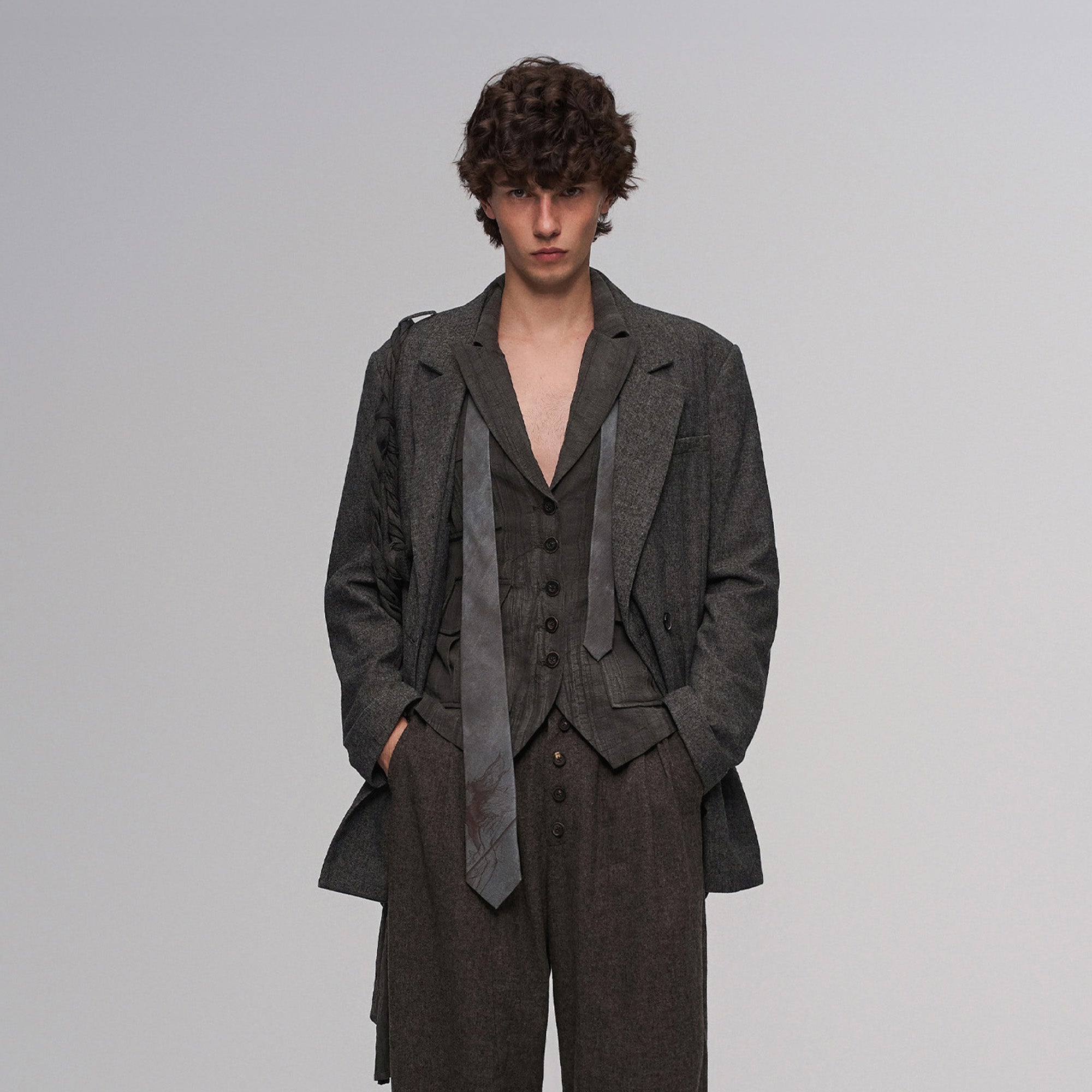 ILNya Nieternite Nifutur Distressed Draped Cotton-Linen Jacket-Jacket-S (0)(Preorder)-Free Shipping Leatheretro