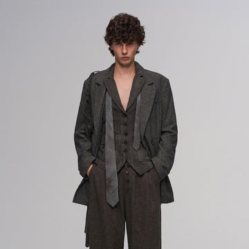 ILNya Nieternite Nifutur Distressed Draped Cotton-Linen Jacket-Jacket-S (0)(Preorder)-Free Shipping Leatheretro