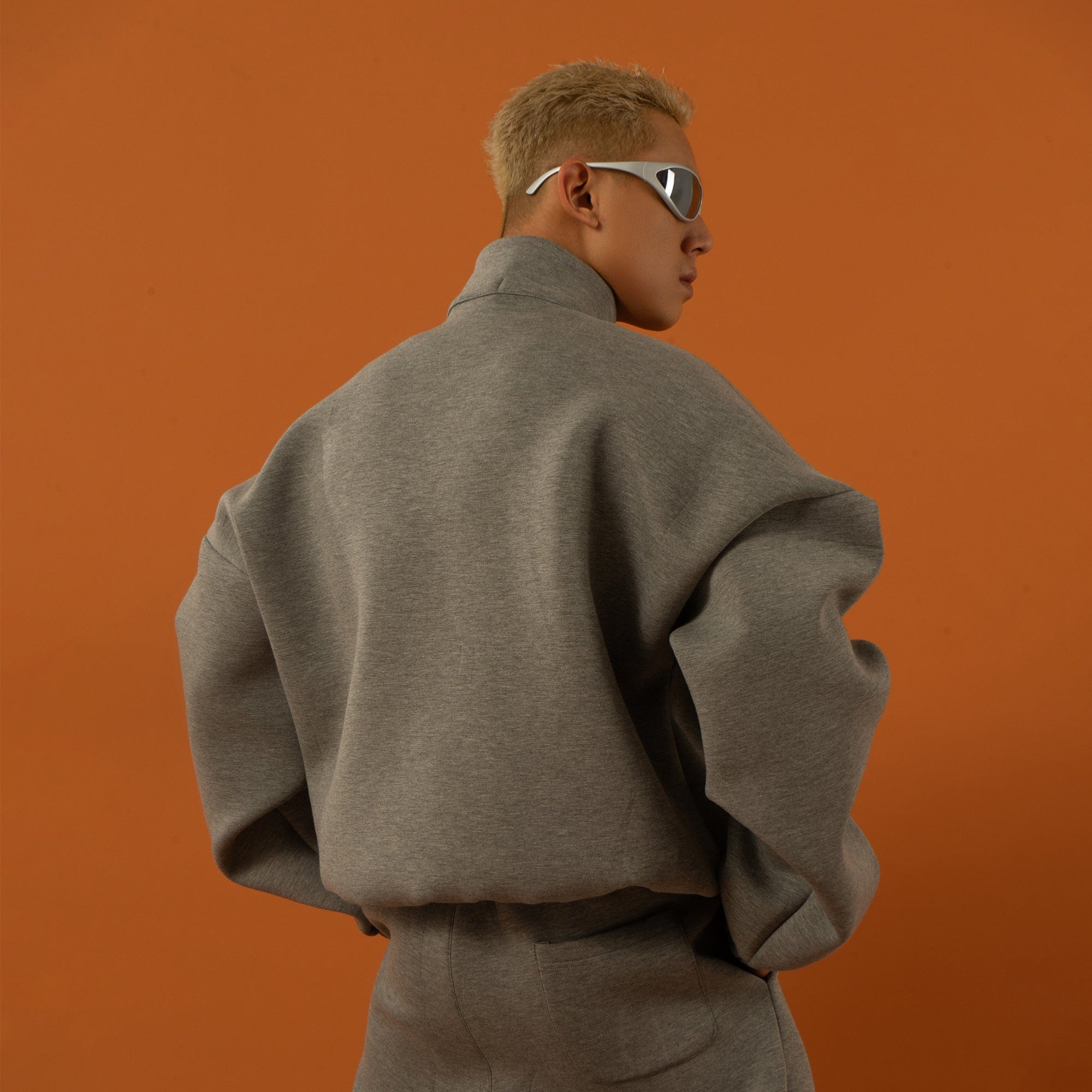 CLP The Astronaut Mockneck Sweatshirt-Sweatshirt-Gray-M-Free Shipping Leatheretro