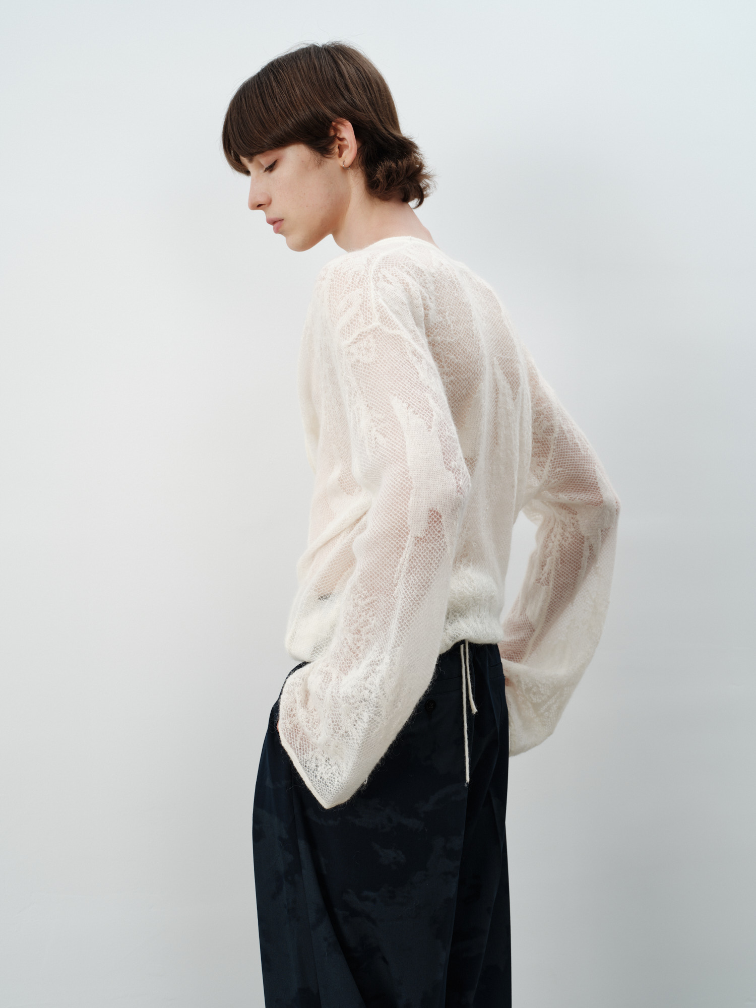 GRAINMUSTARD Alpaca Openwork Jacquard Wrap Long-Sleeve Tee-L/S Tee-One Size-Free Shipping Leatheretro