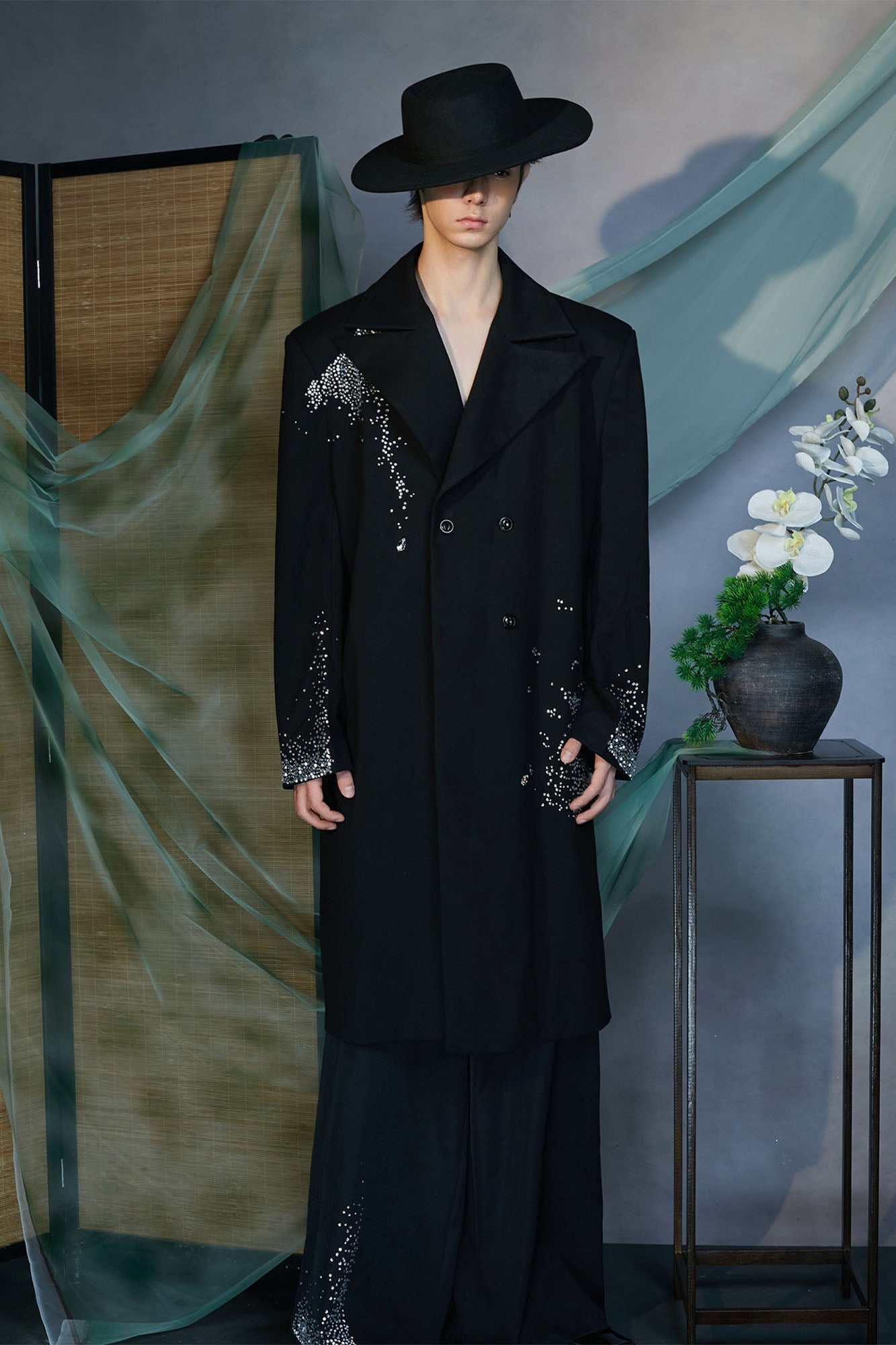 JIECHI Diamond Structured Overcoat-Jacket-M (Preorder)-Free Shipping Leatheretro
