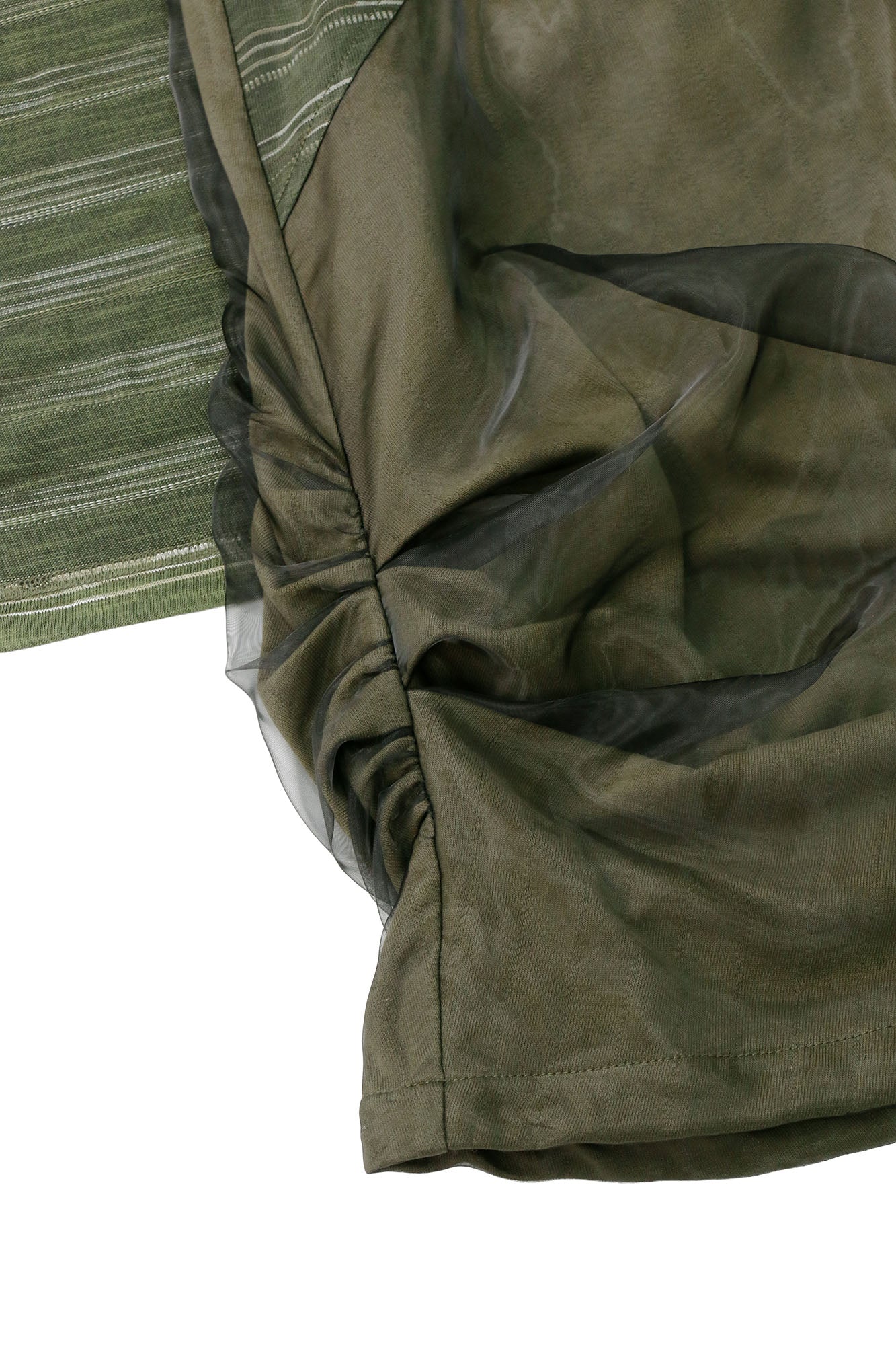 RELABEL Detachable Striped Drape Ruched Oversized Shorts Green-Shorts-XS (Preorder)-Free Shipping Leatheretro