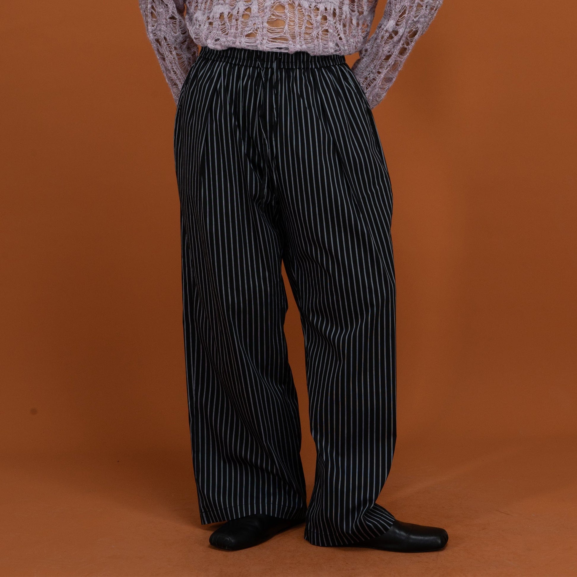 CLP Classic Striped Drawstring Wide-Leg Pants-Pants-Blue-S-Free Shipping Leatheretro