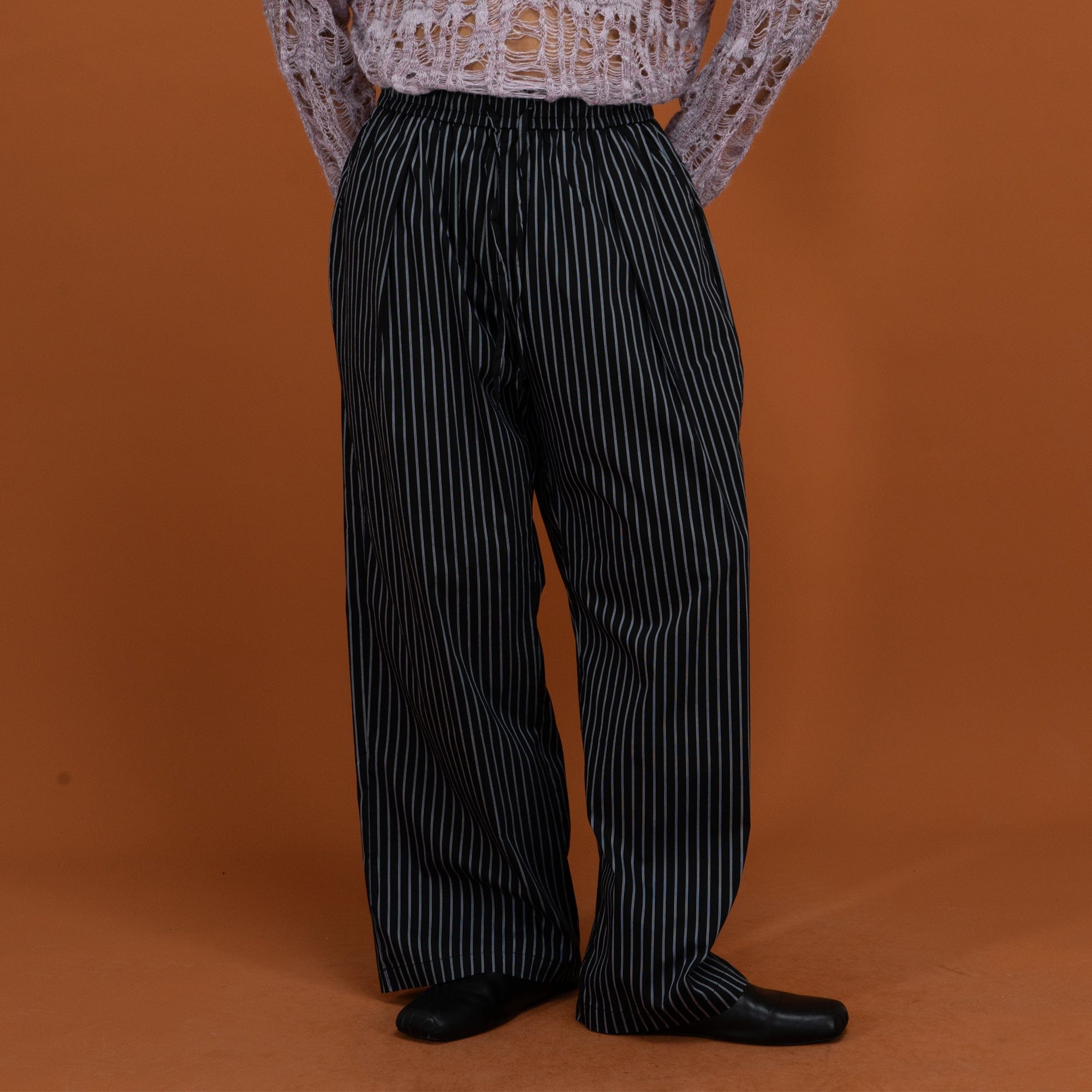 CLP Classic Striped Drawstring Wide-Leg Pants-Pants-Blue-S-Free Shipping Leatheretro