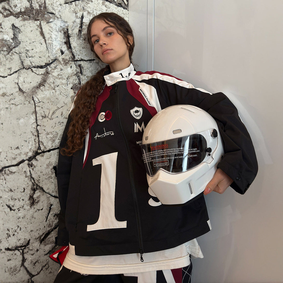 MIICHOUS Infinite Racer Patchwork Spliced Racing Jacket-Jacket-S-Free Shipping Leatheretro