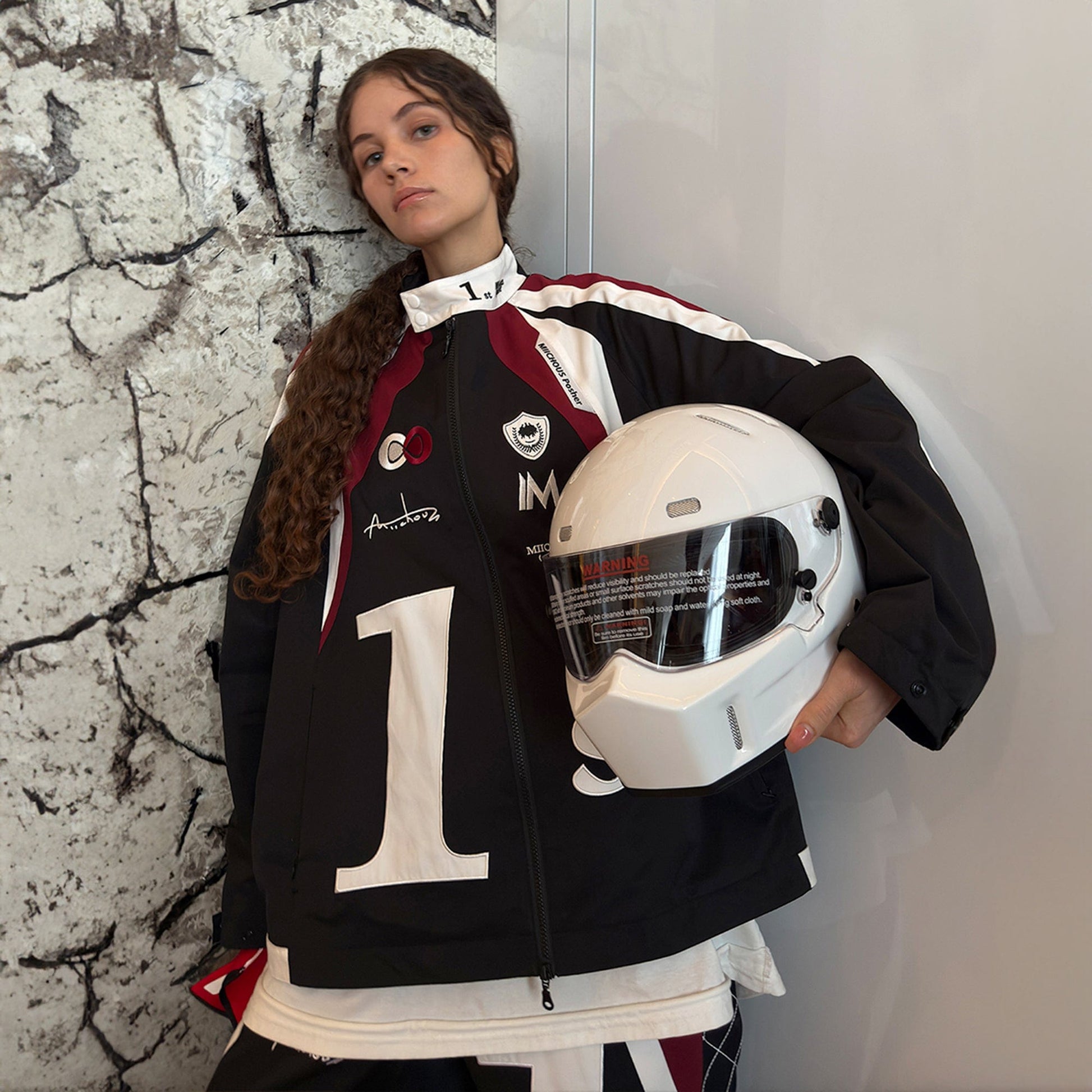 MIICHOUS Infinite Racer Patchwork Spliced Racing Jacket-Jacket-S-Free Shipping Leatheretro