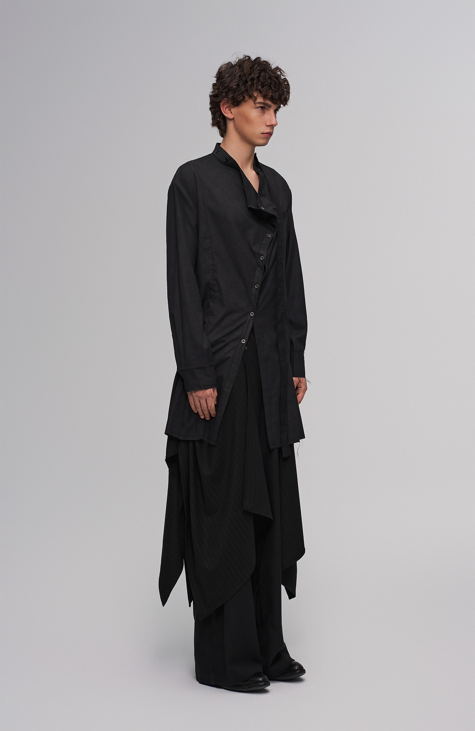 ILNya Nieternite Nifutur Asym Draped Raw-Edged Shirt-Shirt-S(0)-Free Shipping Leatheretro