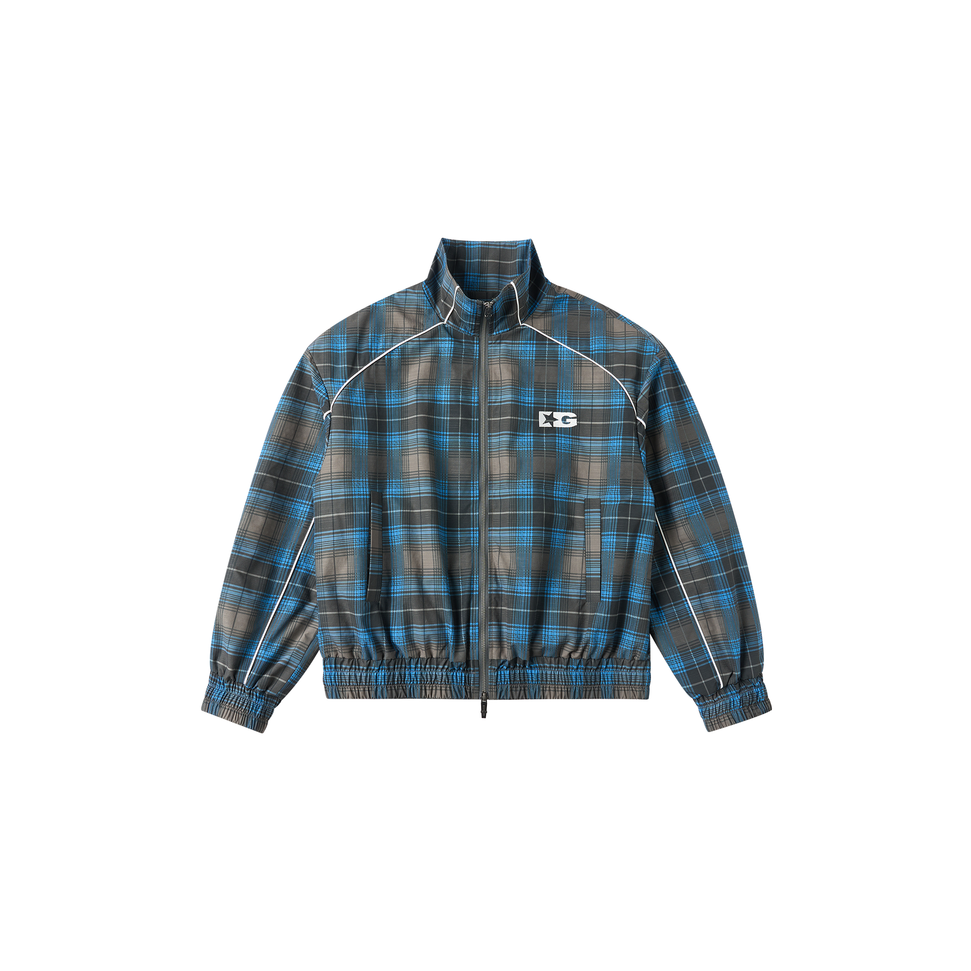SAVAGEGROWTHWORLD Plaid Stand-Collar Jacket-Jacket-S-Free Shipping Leatheretro
