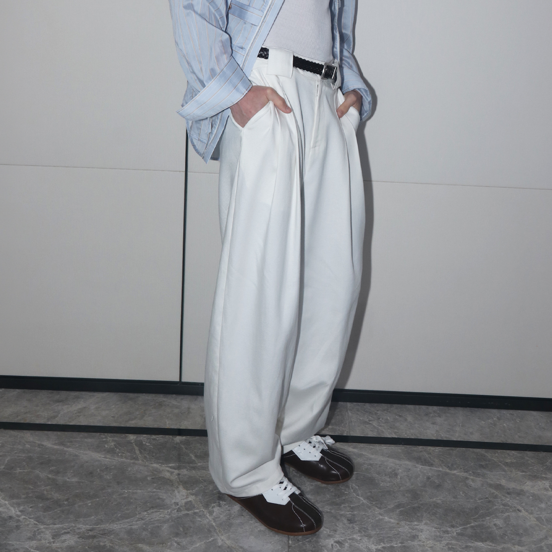 ASSEEN Essential Draped Linen-Blend Trousers-Pants-S / 28-30“-Free Shipping Leatheretro