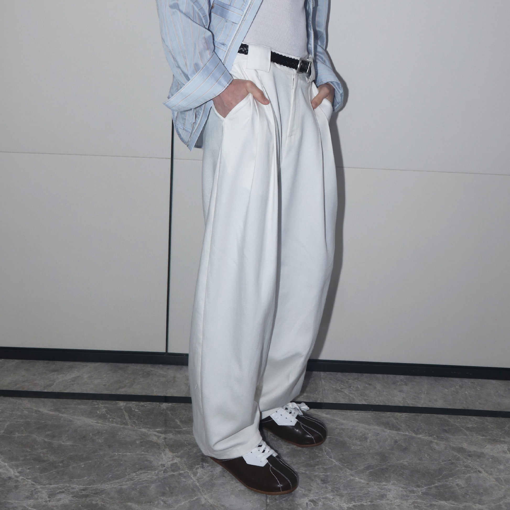 ASSEEN Essential Draped Linen-Blend Trousers-Pants-S / 28-30“-Free Shipping Leatheretro