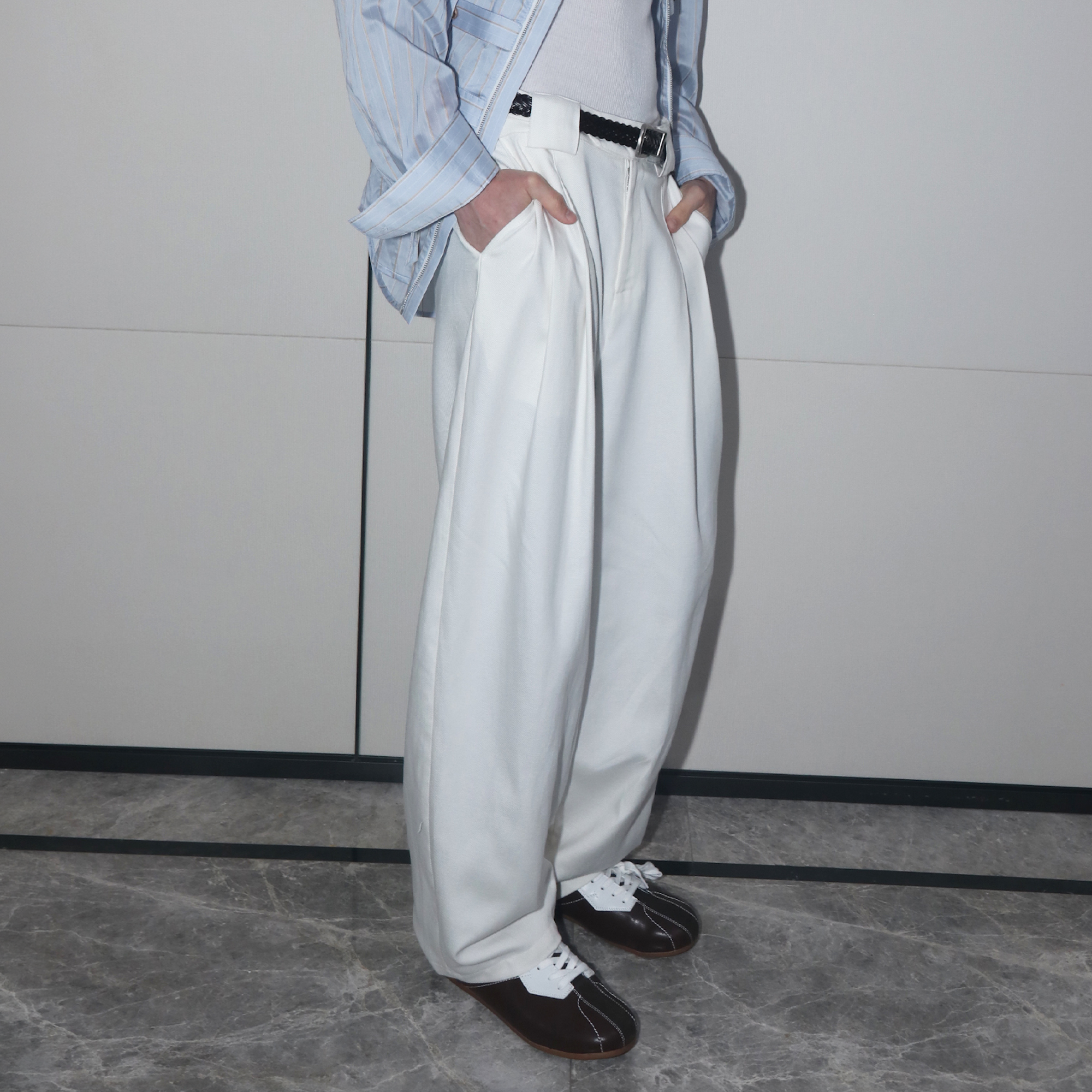 ASSEEN Essential Draped Linen-Blend Trousers-Pants-S / 28-30“-Free Shipping Leatheretro