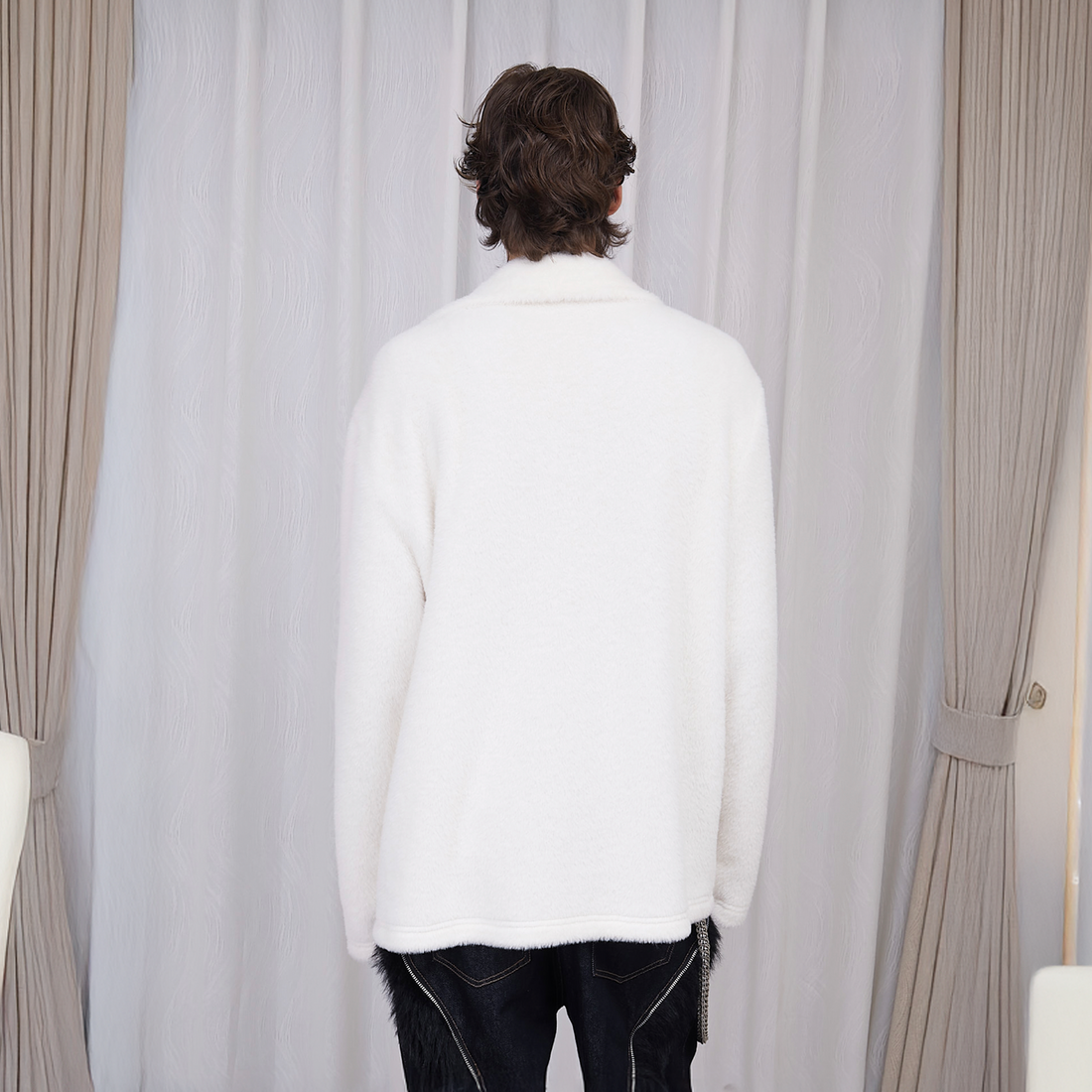 ASSEEN Asym-Zip Mohair Cardigan-Jacket-S-Free Shipping Leatheretro