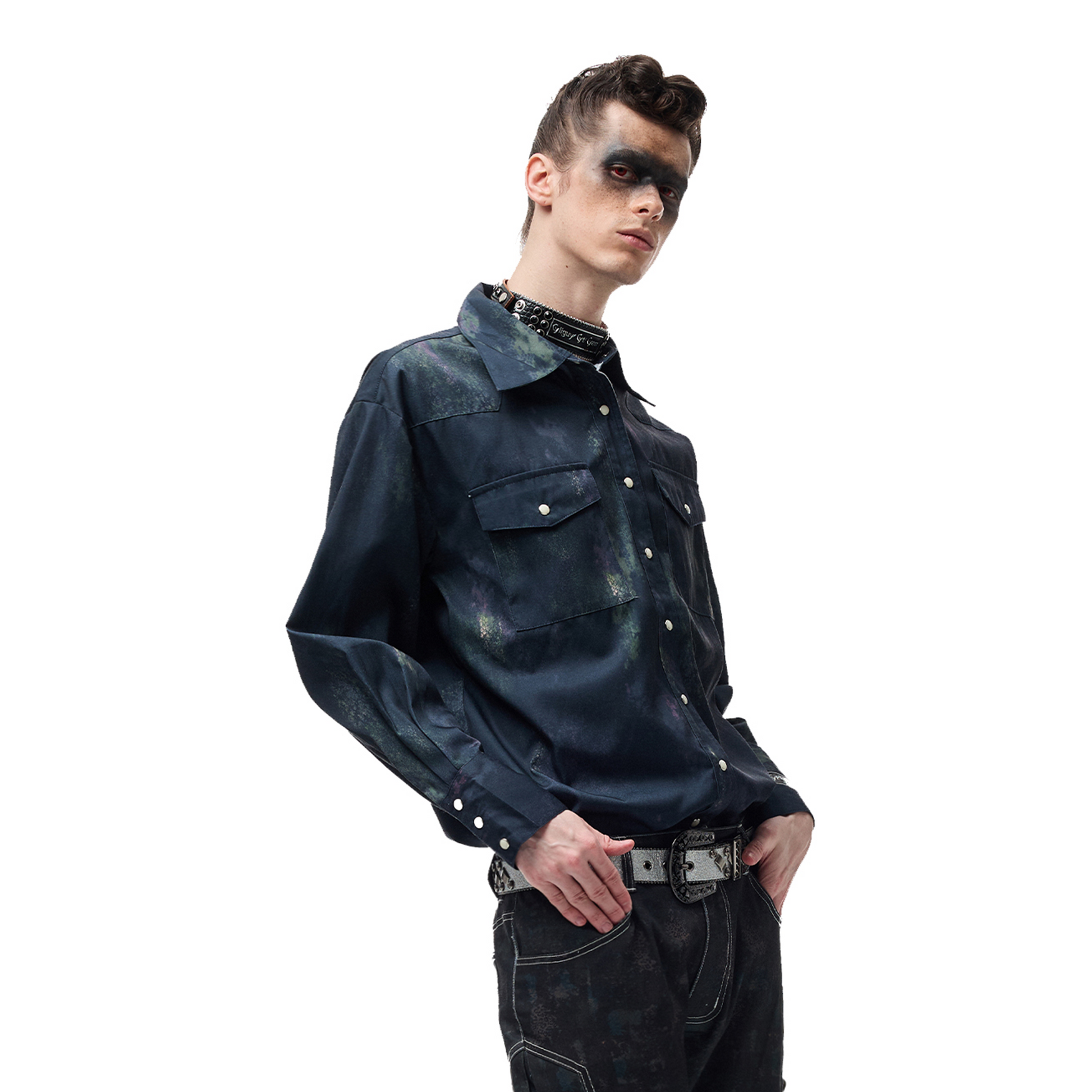 CYCYCY Punk Mottled Court-Style Shirt-Shirt-XS-Free Shipping Leatheretro