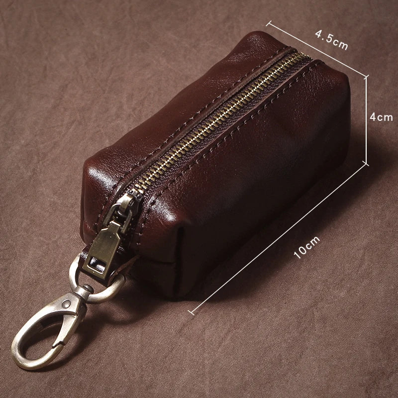 Vintage Cowhide Leather Car Key Case - Hanging Housekeeper Home Organizer-Key Case-Coffee-Free Shipping Leatheretro