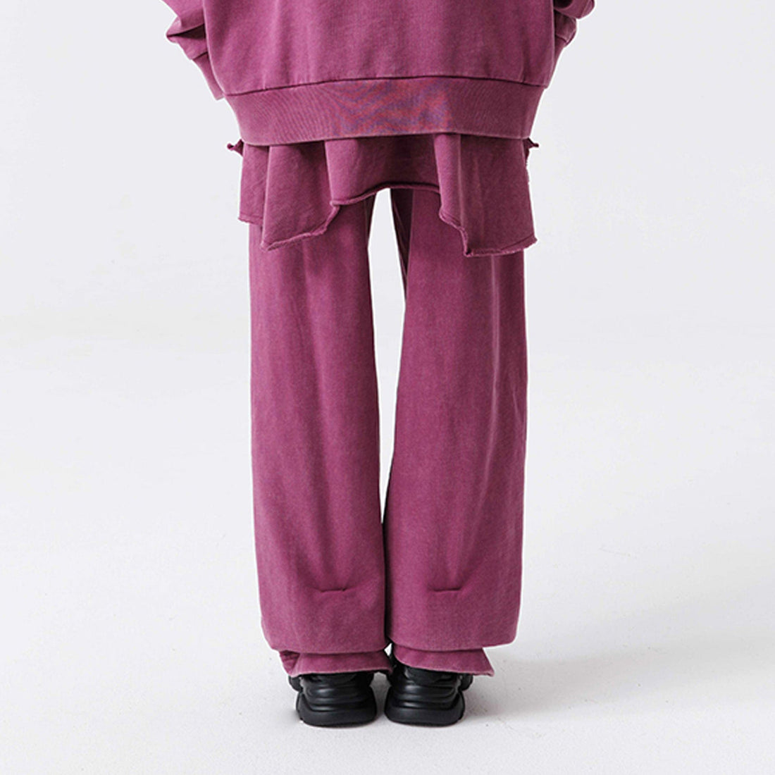 VANN VALRENCE Double-Layered Panel Deconstructed Drawstring Pants-Pants-S-Free Shipping Leatheretro