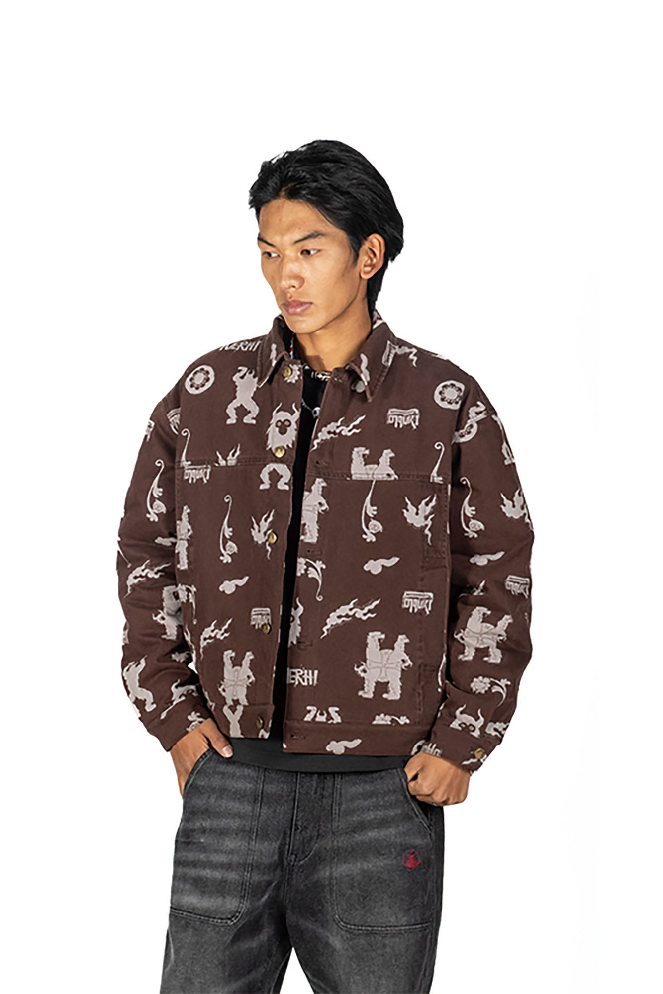 NERHI Tribal Totem Full-Print Shirt Jacket-Jacket-S (Preorder)-Free Shipping Leatheretro