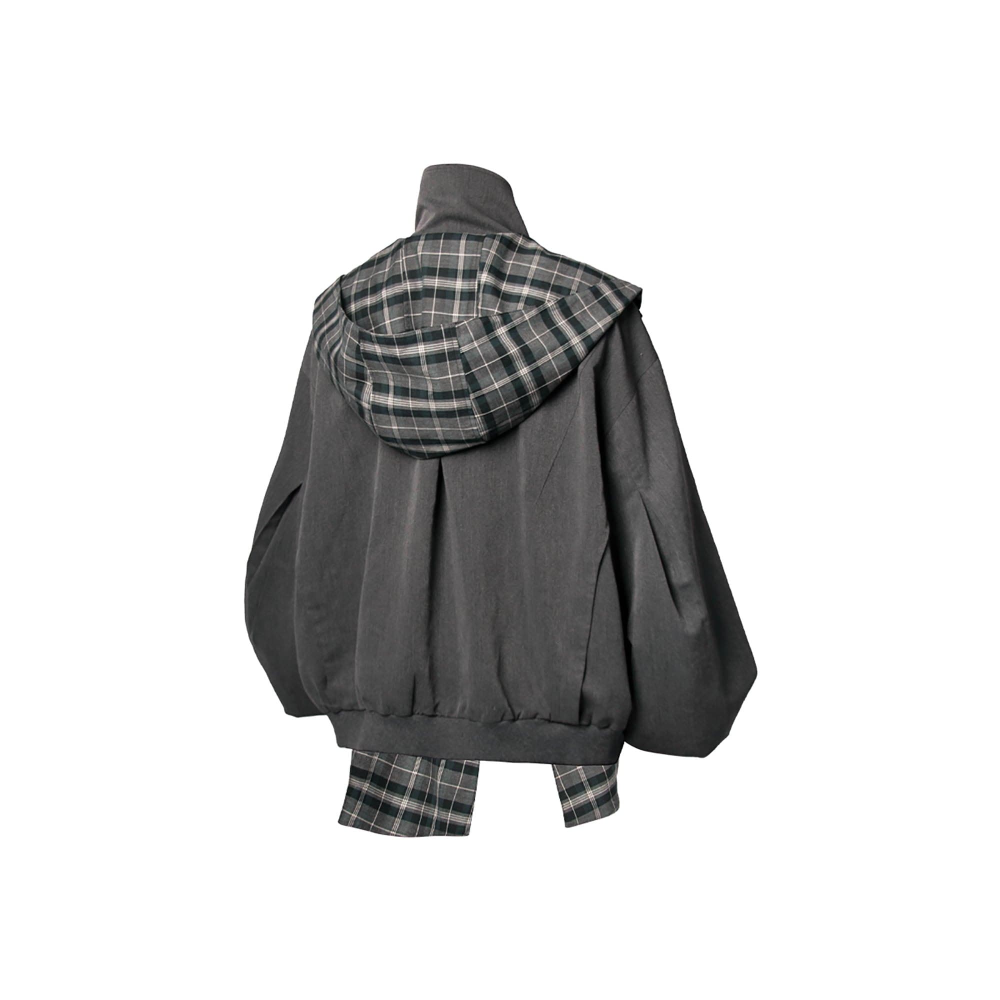 RELABEL Detachable Plaid Hooded Jacket-Jacket-XS-Free Shipping Leatheretro