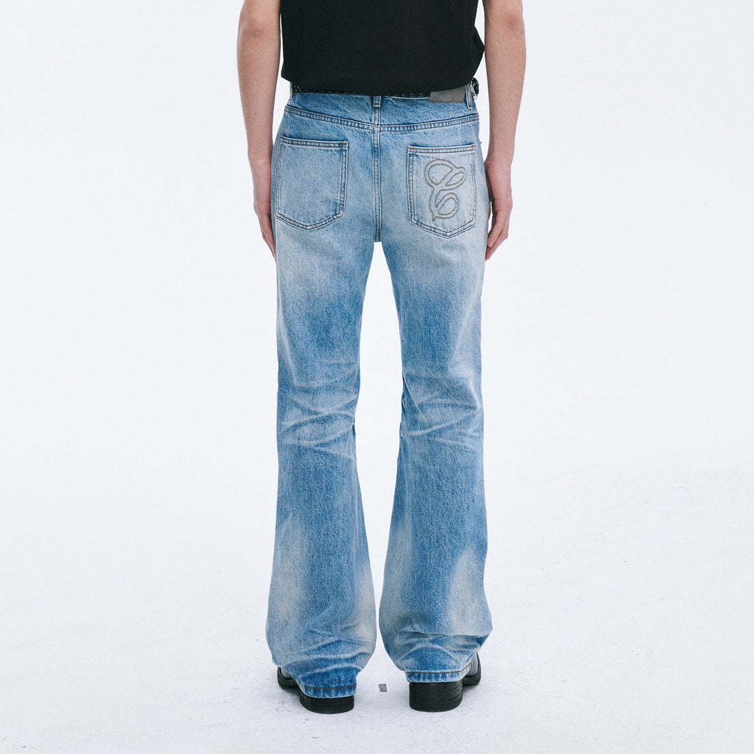 CATSSTAC Frost-Washed Distressed Straight-Leg Jeans-Jeans-S-Free Shipping Leatheretro