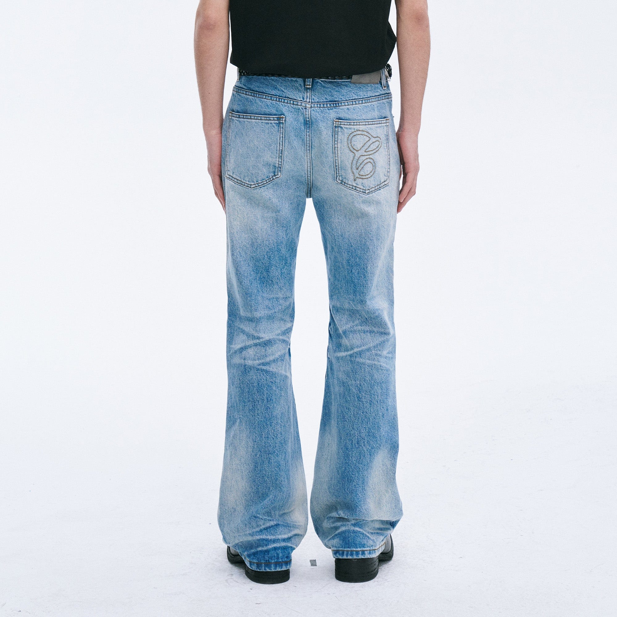 CATSSTAC Frost-Washed Distressed Straight-Leg Jeans-Jeans-S-Free Shipping Leatheretro