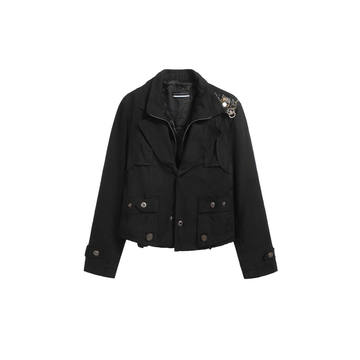 NOTHINGNESS WORLD Metal-Embellished Slim Jacket-Jacket-M-Free Shipping Leatheretro