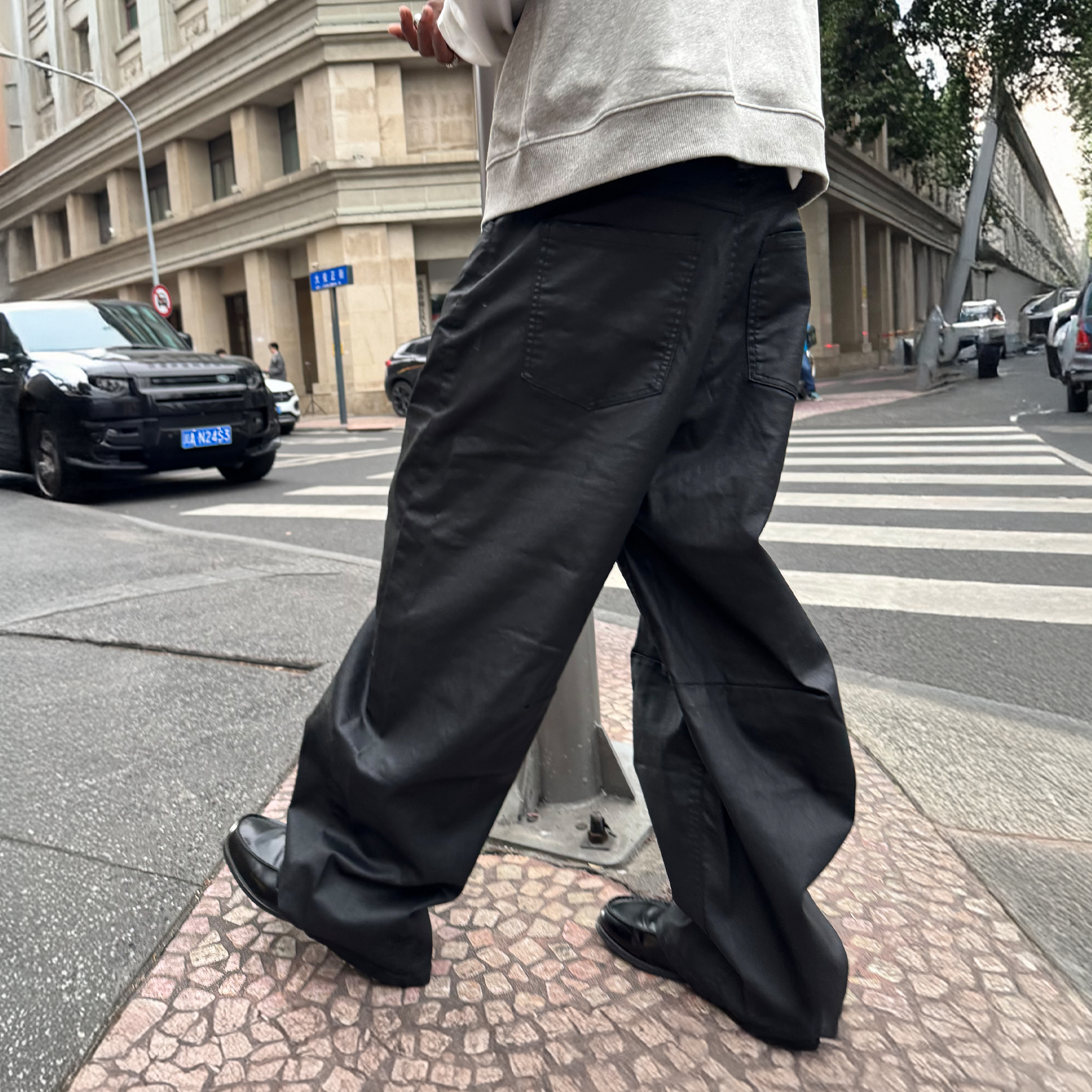 STEEPC Waxed Baggy Jeans-Jeans-S-Free Shipping Leatheretro
