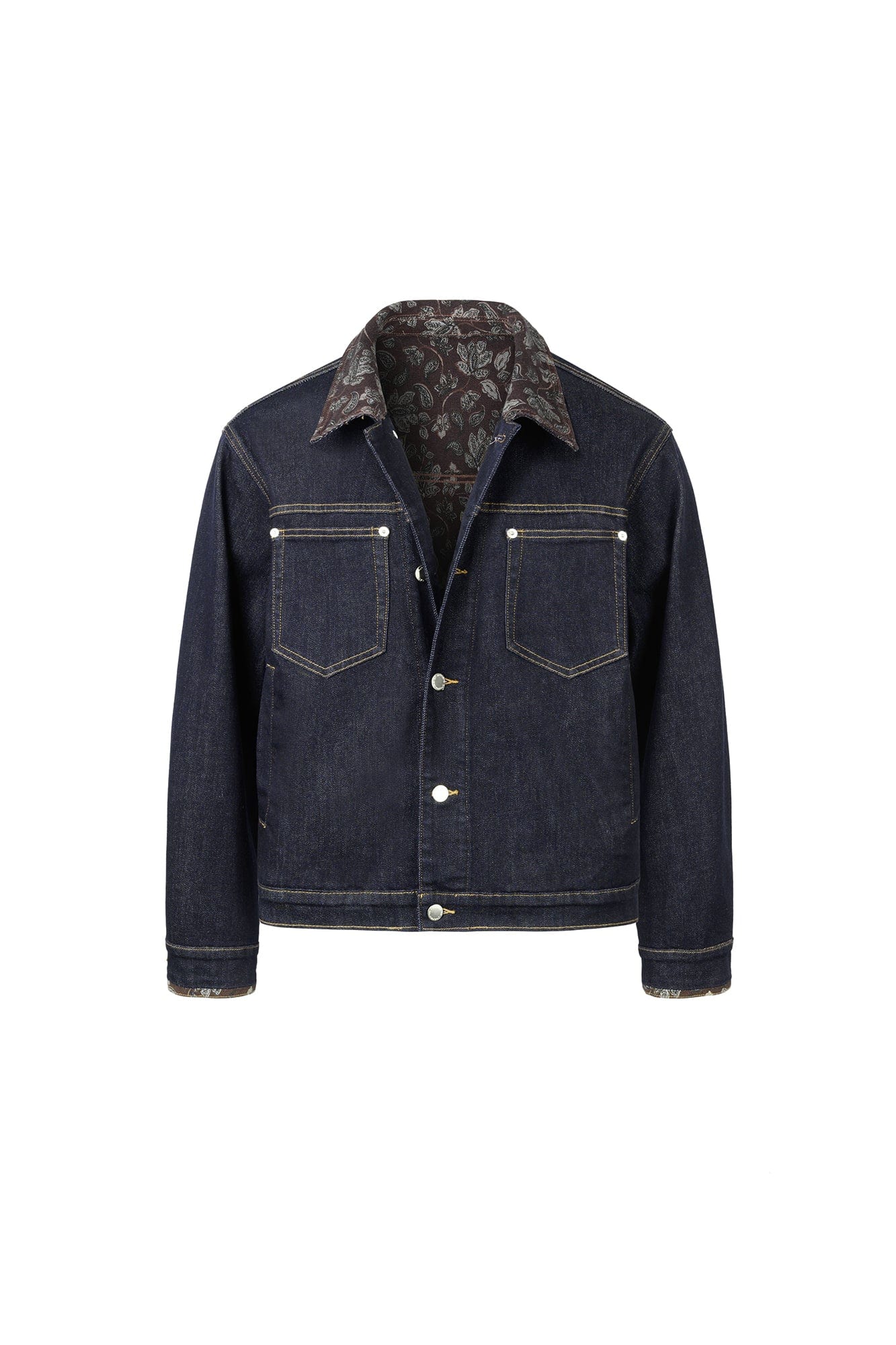 OKAYTHXBYE Floral-Lined Denim Jacket-Jacket-S-Free Shipping Leatheretro