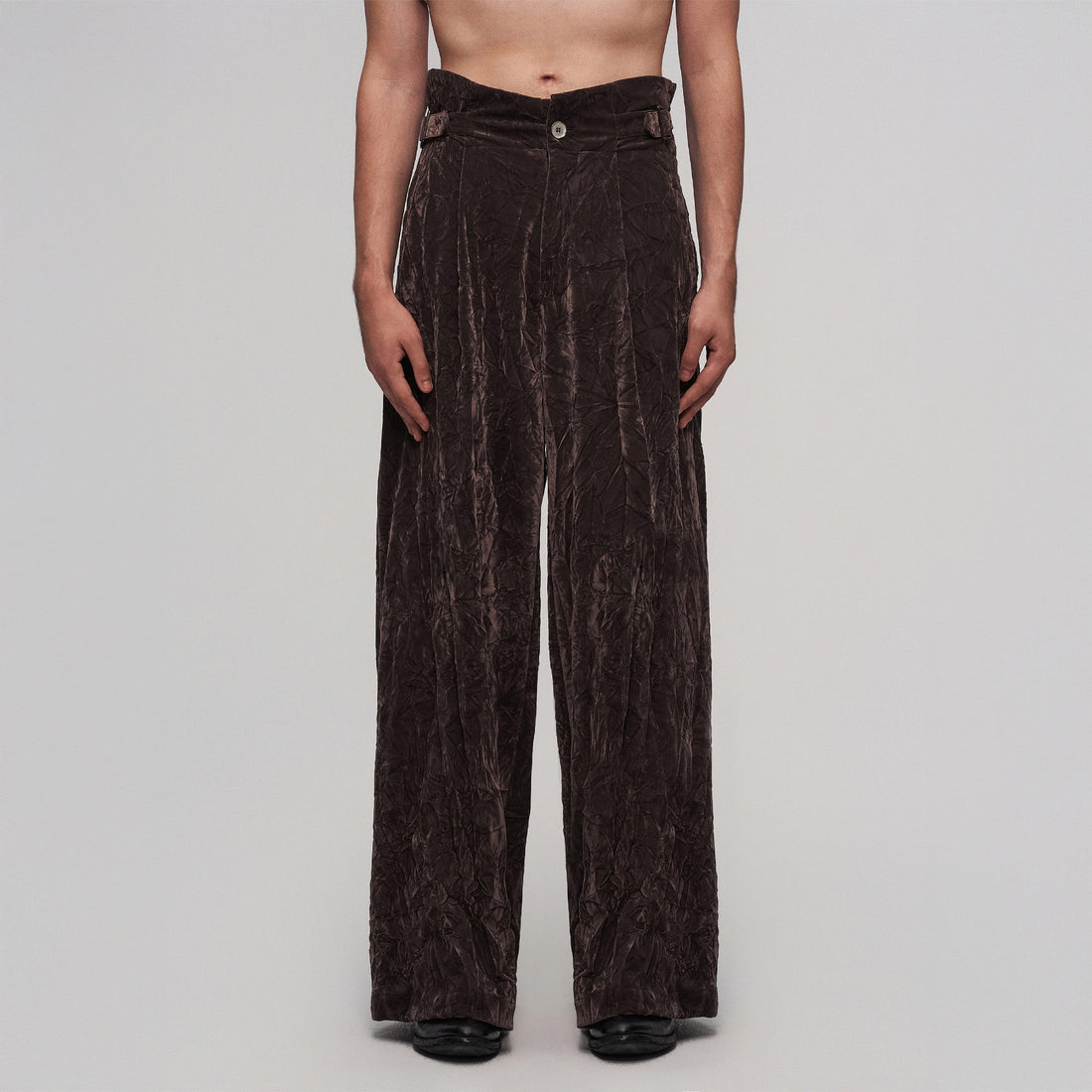 ILNya Nieternite Nifutur Velvet High-Waisted Pleated Wide-Leg Pants-Pants-S (0)(Preorder)-Free Shipping Leatheretro