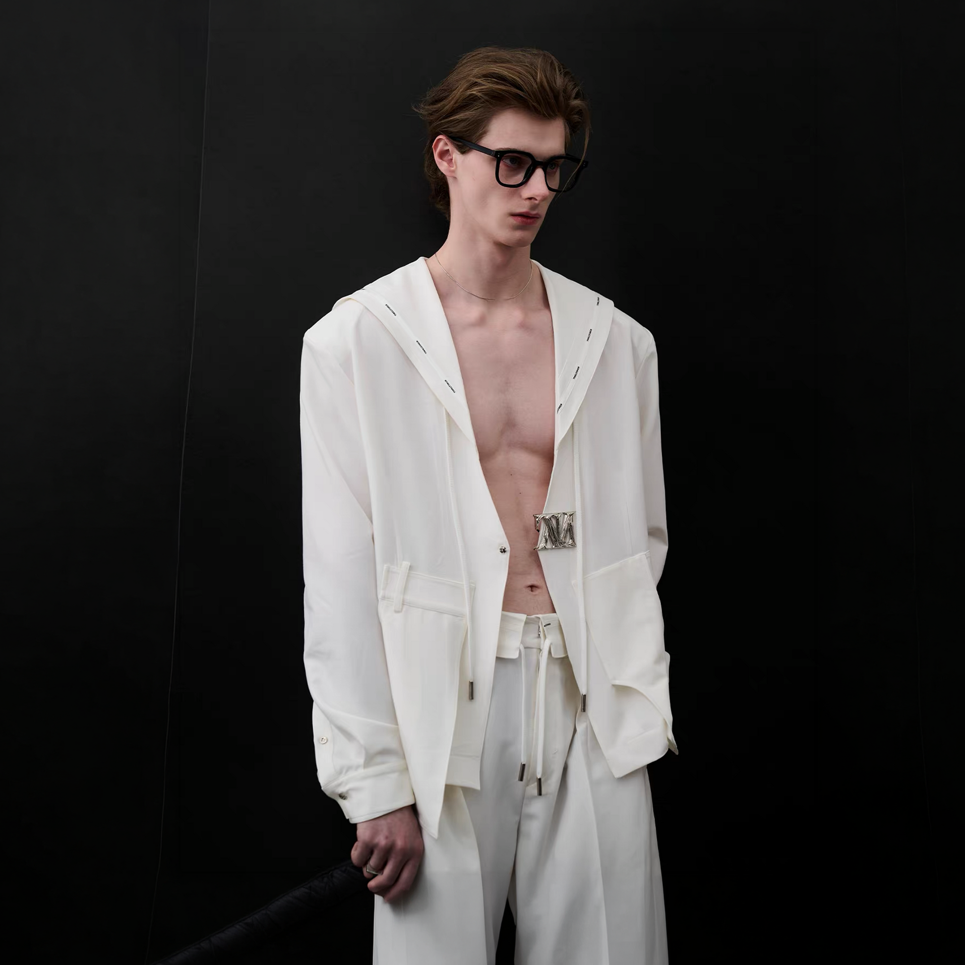 TIWILLTANG Minimal Sailor Collar Shirt-Shirt-S-White-Long-Free Shipping Leatheretro