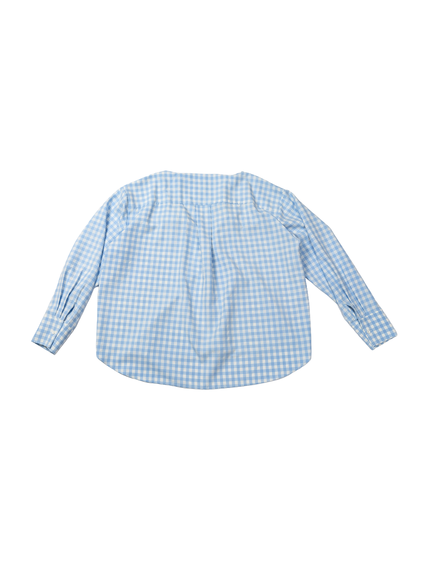 KADAKADA Gingham V-Neck Tie-Strap Oversized Shirt-Shirt-M (Preorder)-Free Shipping Leatheretro