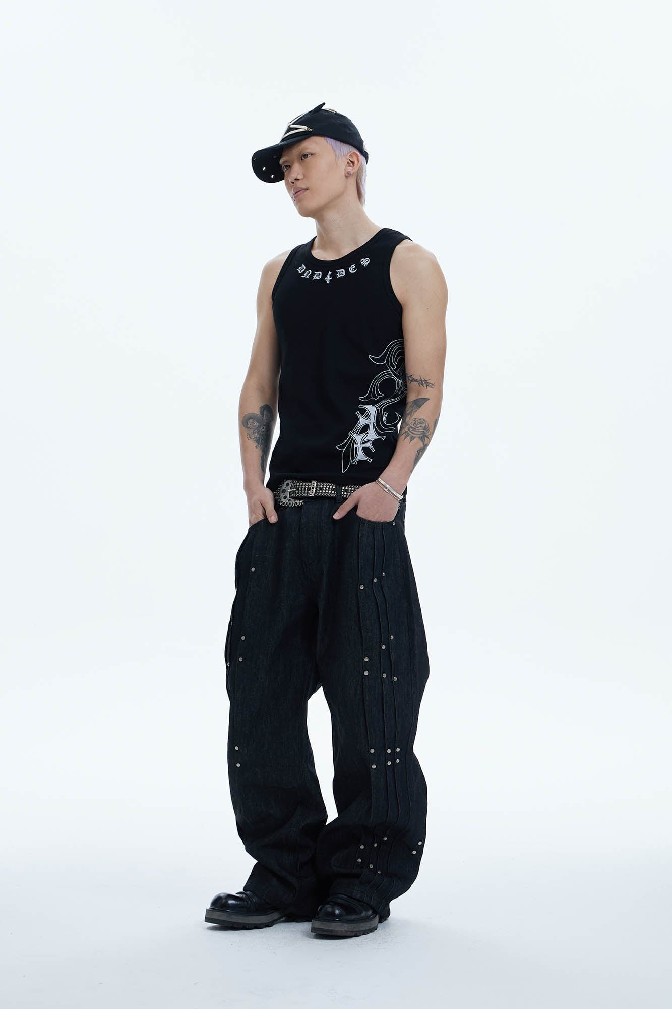 DND4DES Cross Graphic Tank Top-Tank Top-S-Black-Free Shipping Leatheretro